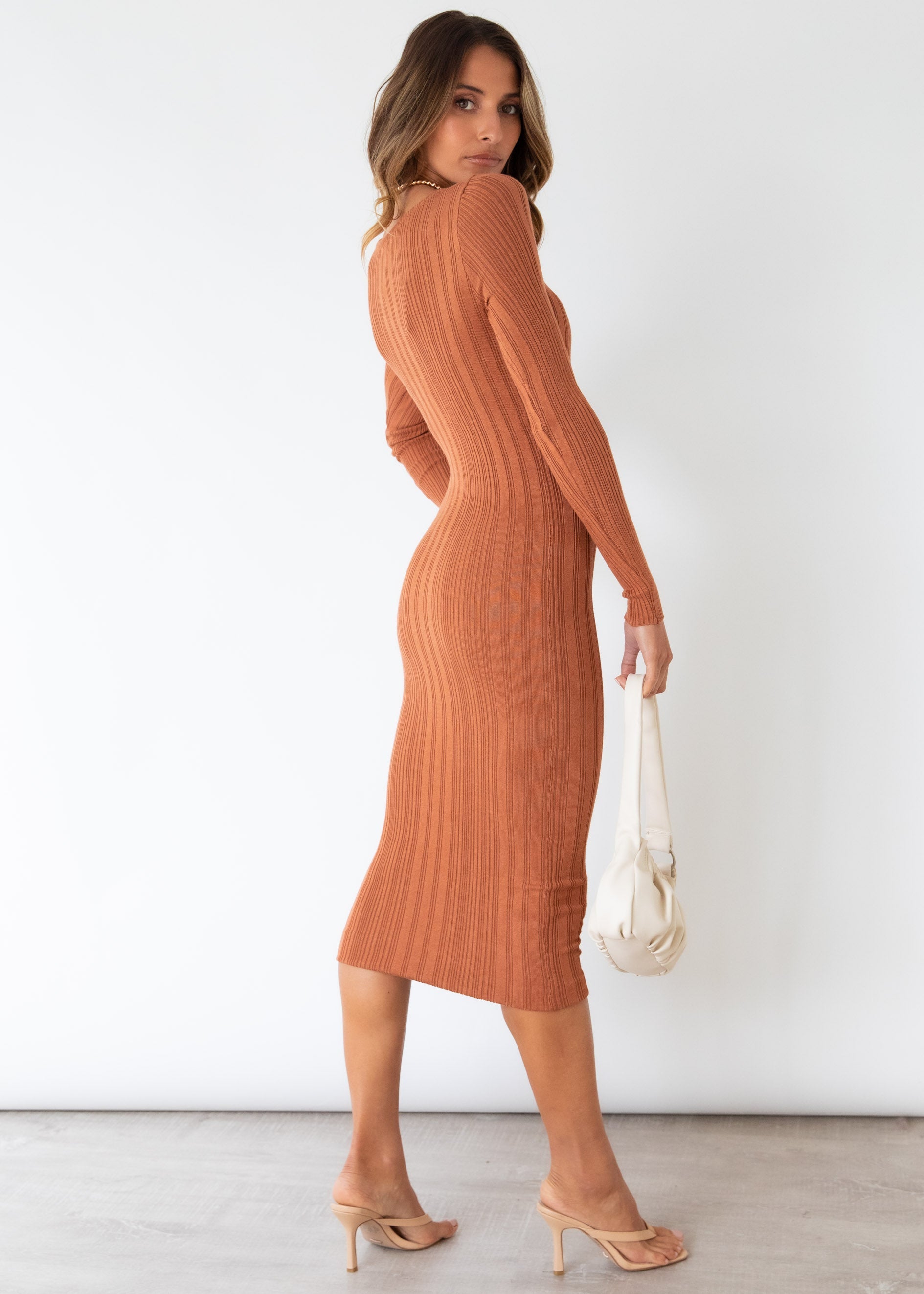 Davey Knit Midi Dress - Tan