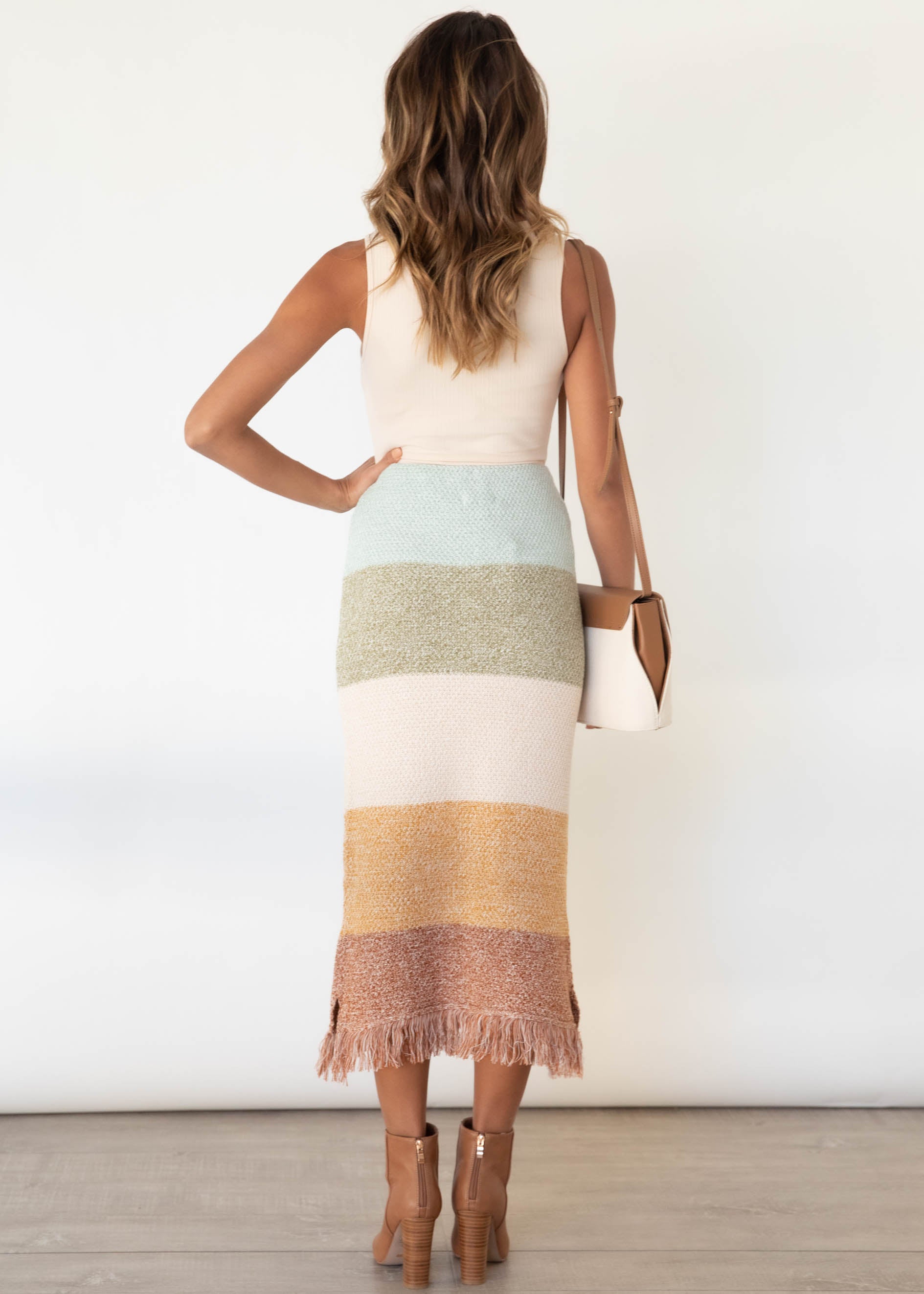 Pampas Knit Maxi Skirt - Autumn