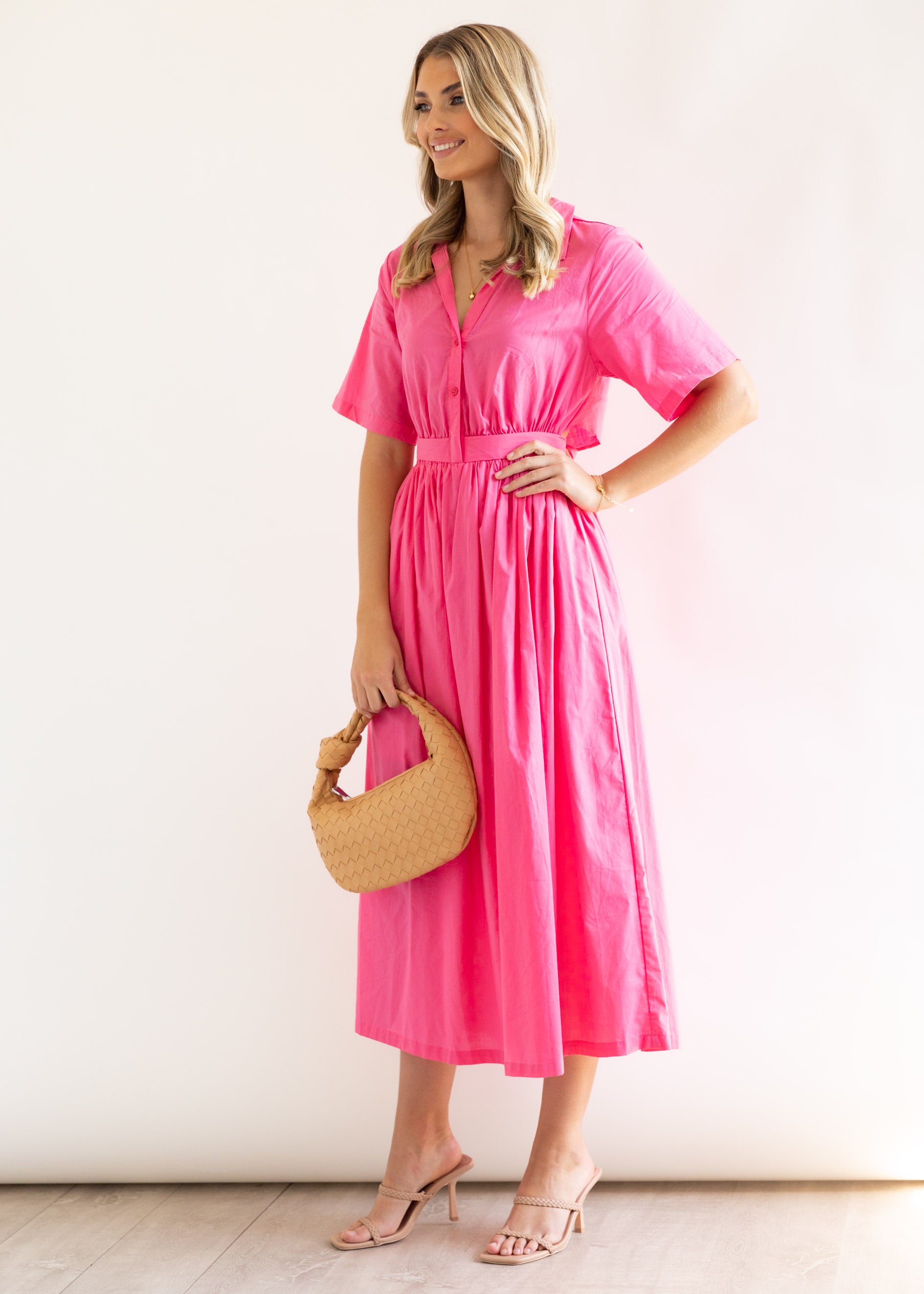 Jayze Midi Dress - Hot Pink
