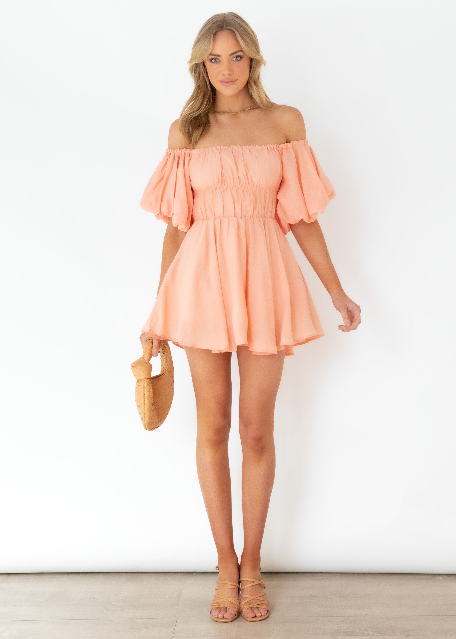 Tami Off Shoulder Dress - Peach