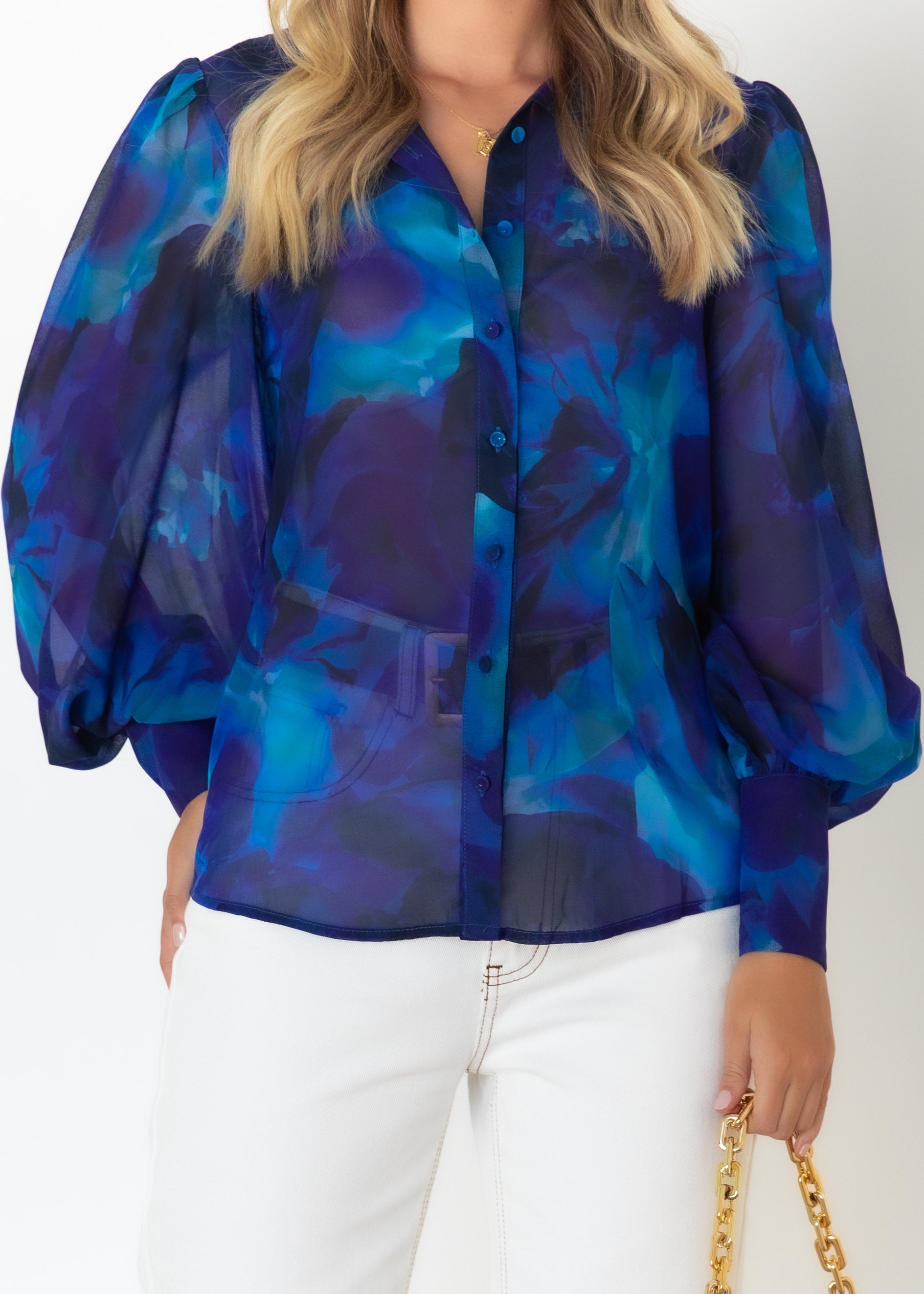 Calista Shirt - Cobalt Floral