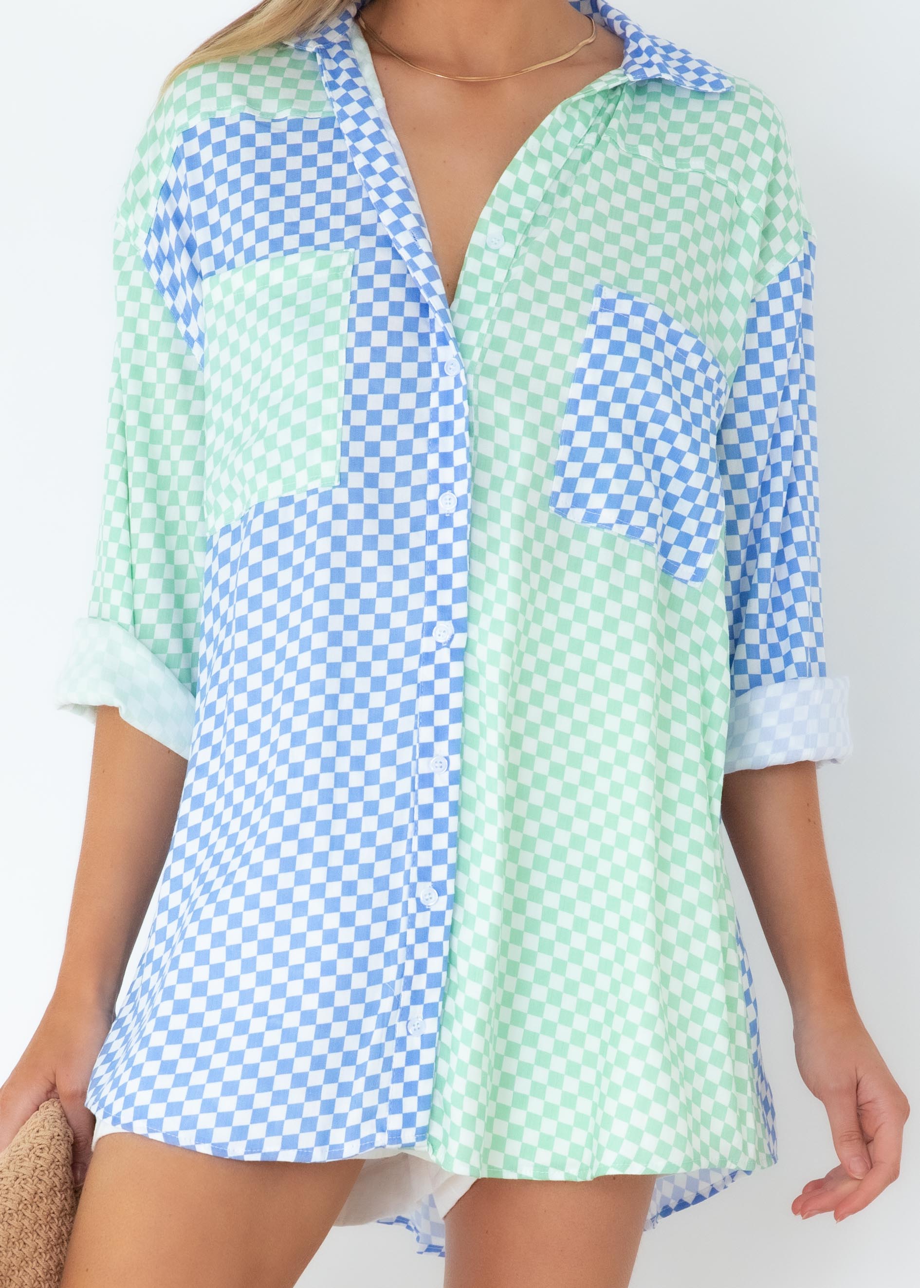 Lyza Shirt - Mint Check