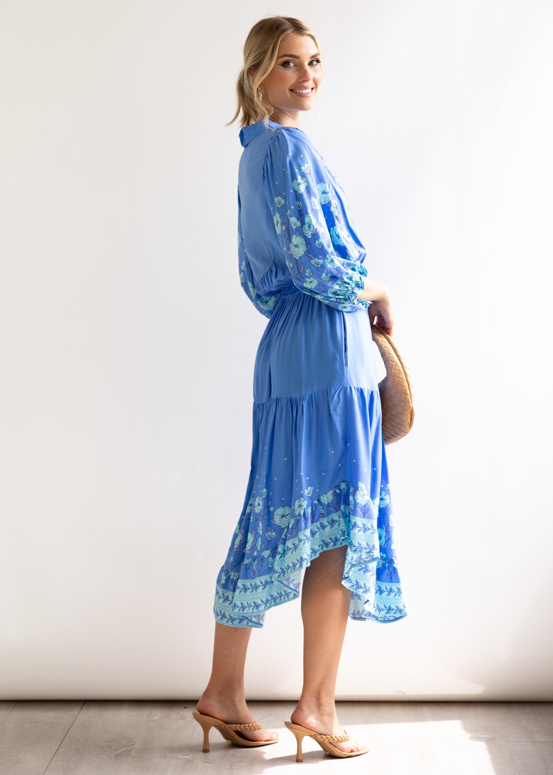 Jasmine Midi Dress - Afina Blue