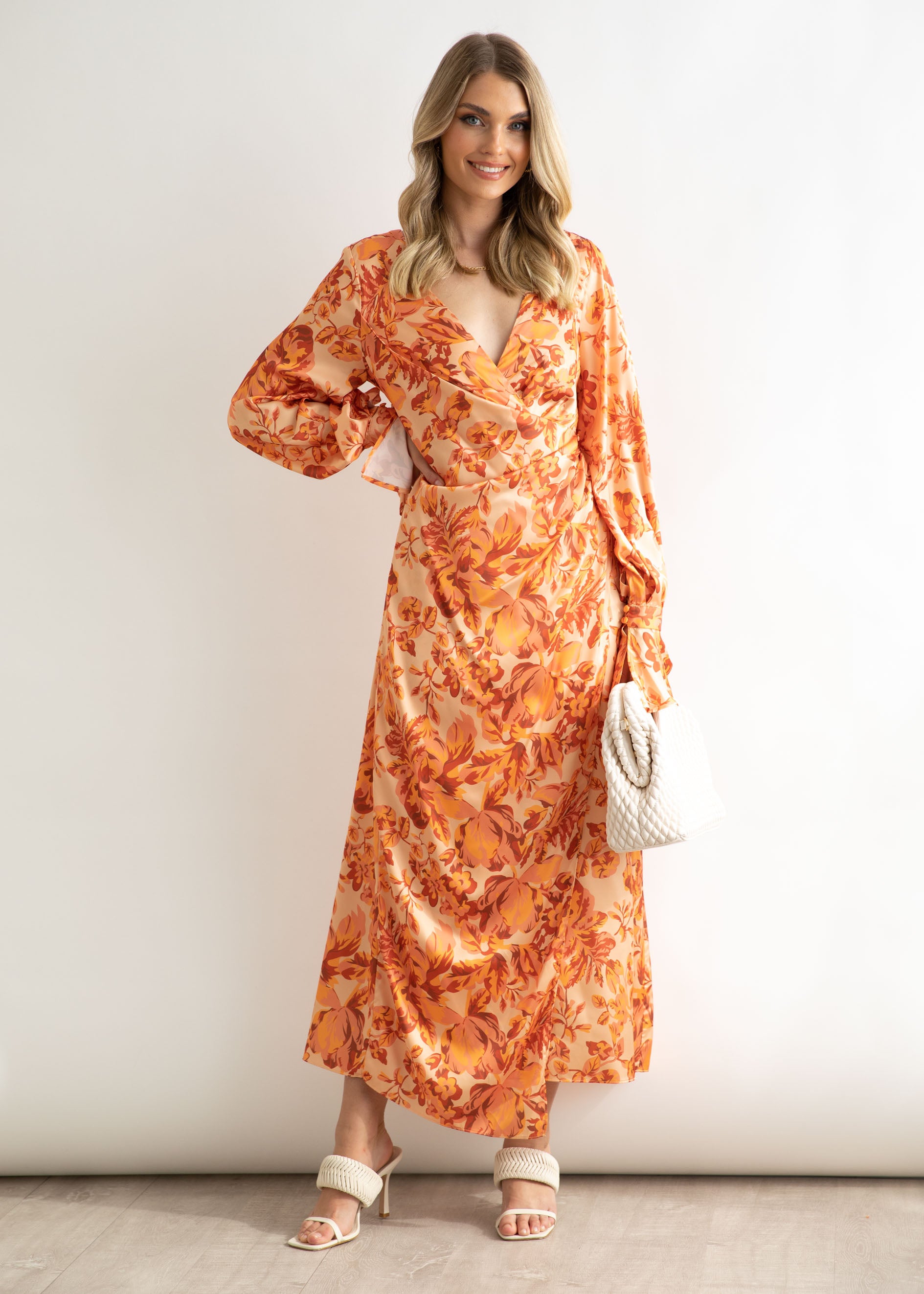 Nassia Midi Dress - Rust Floral