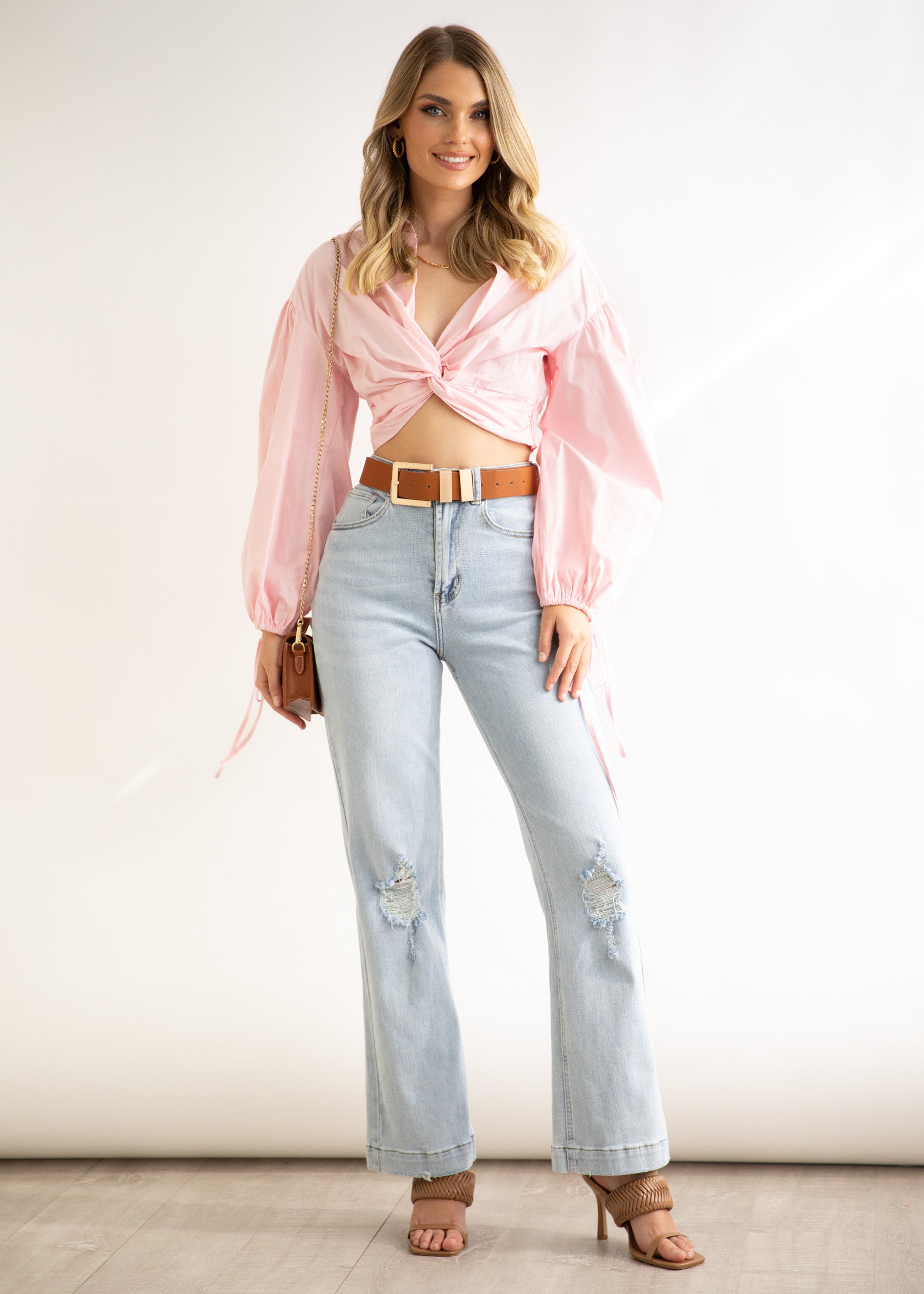 Simons Cropped Blouse - Blush