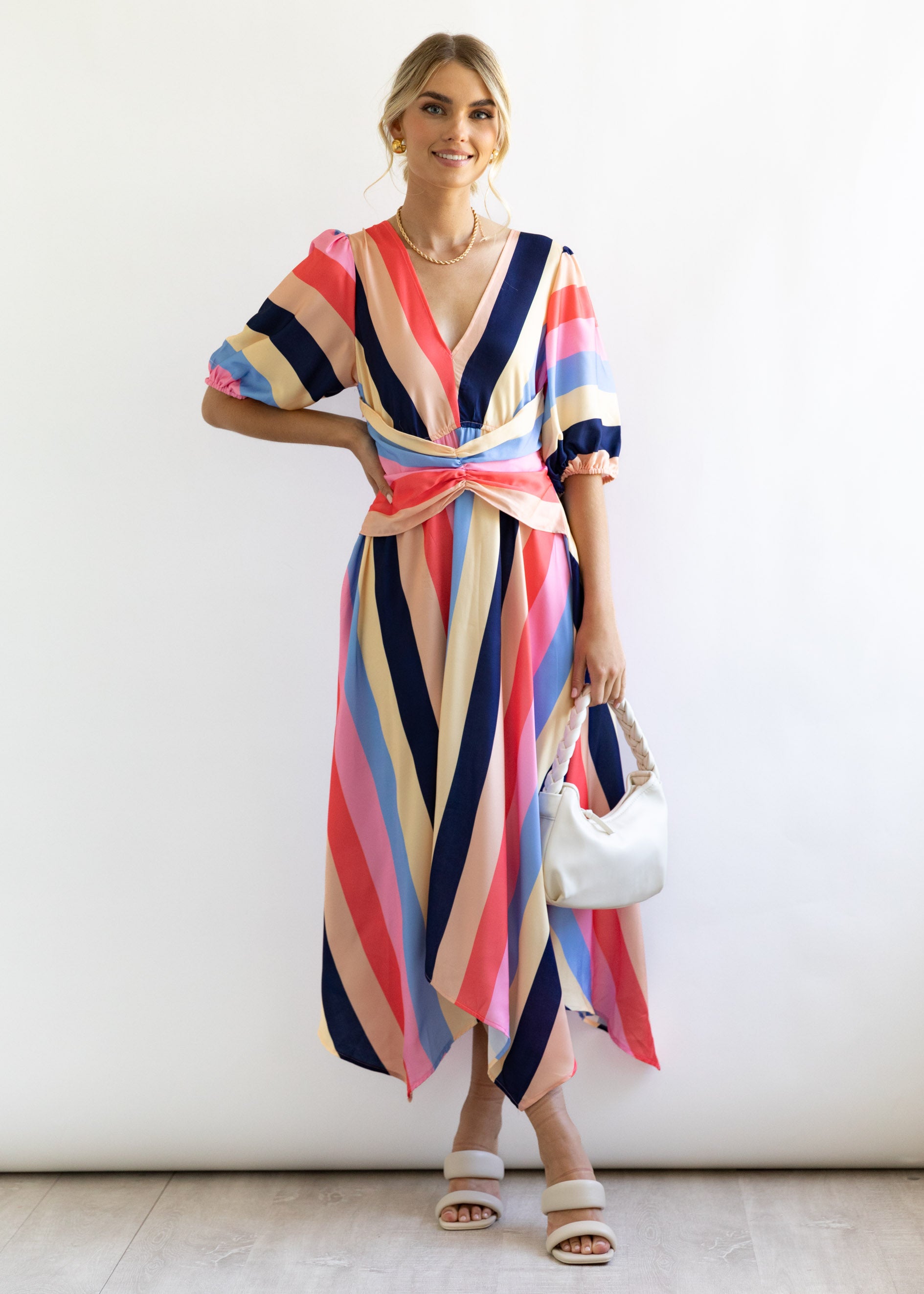 Clarisse Midi Dress - Multi Stripe