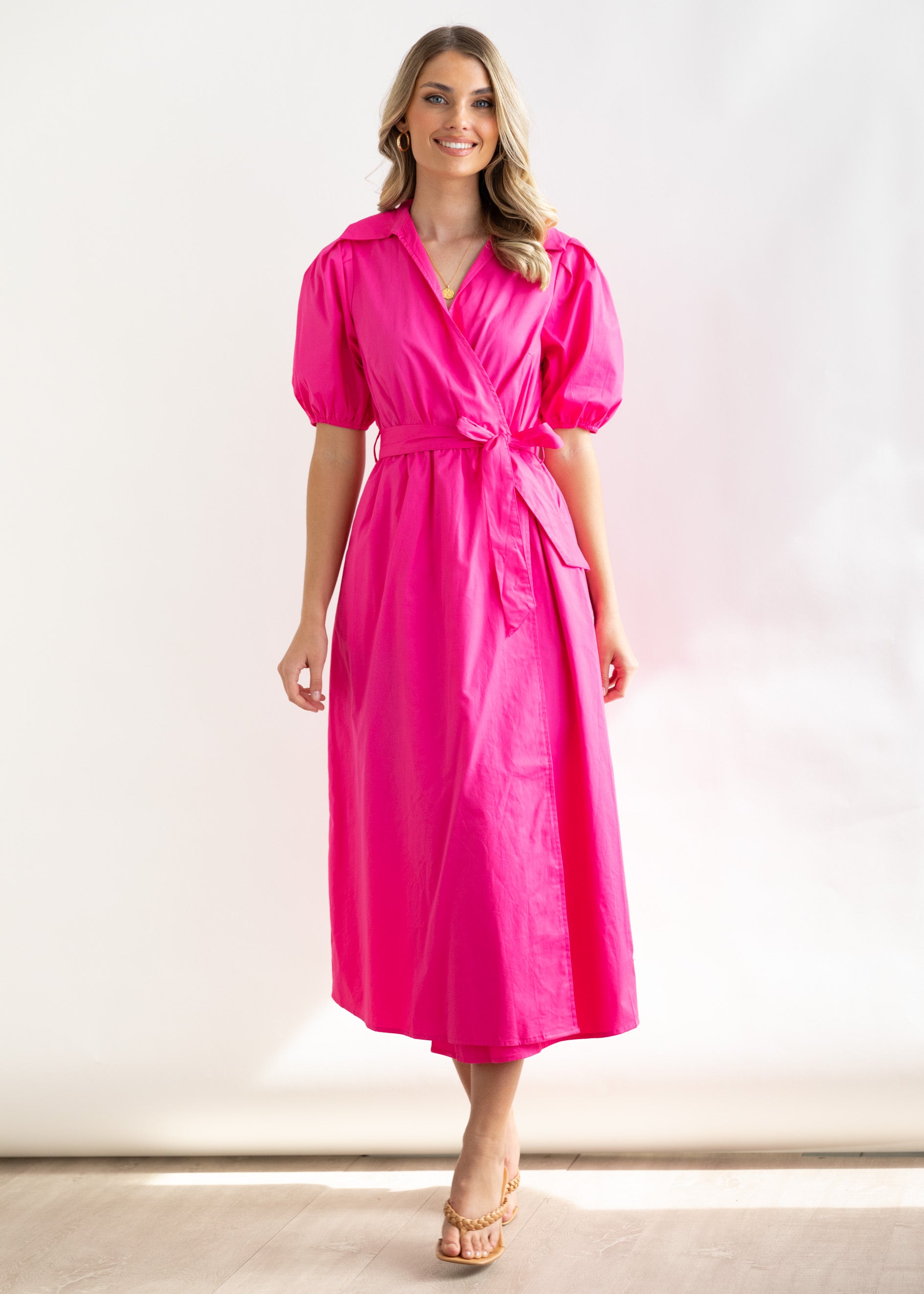 Orlace Midi Dress - Hot Pink