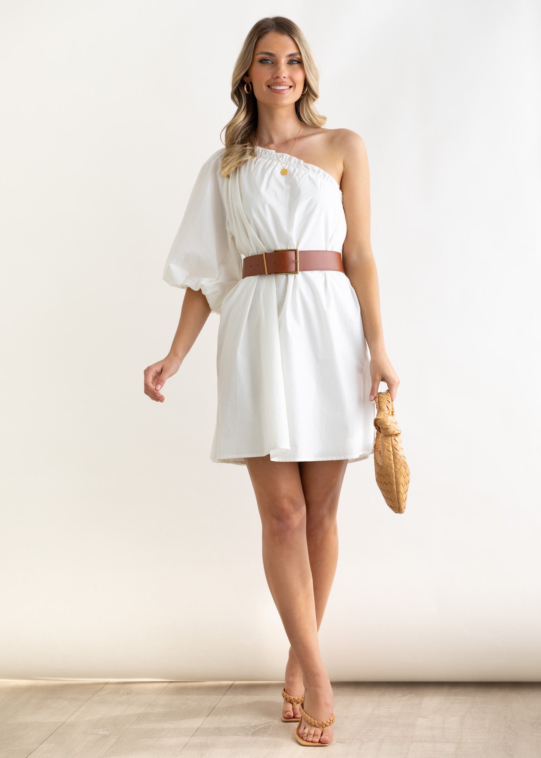 Taylor One Shoulder Dress - Off White