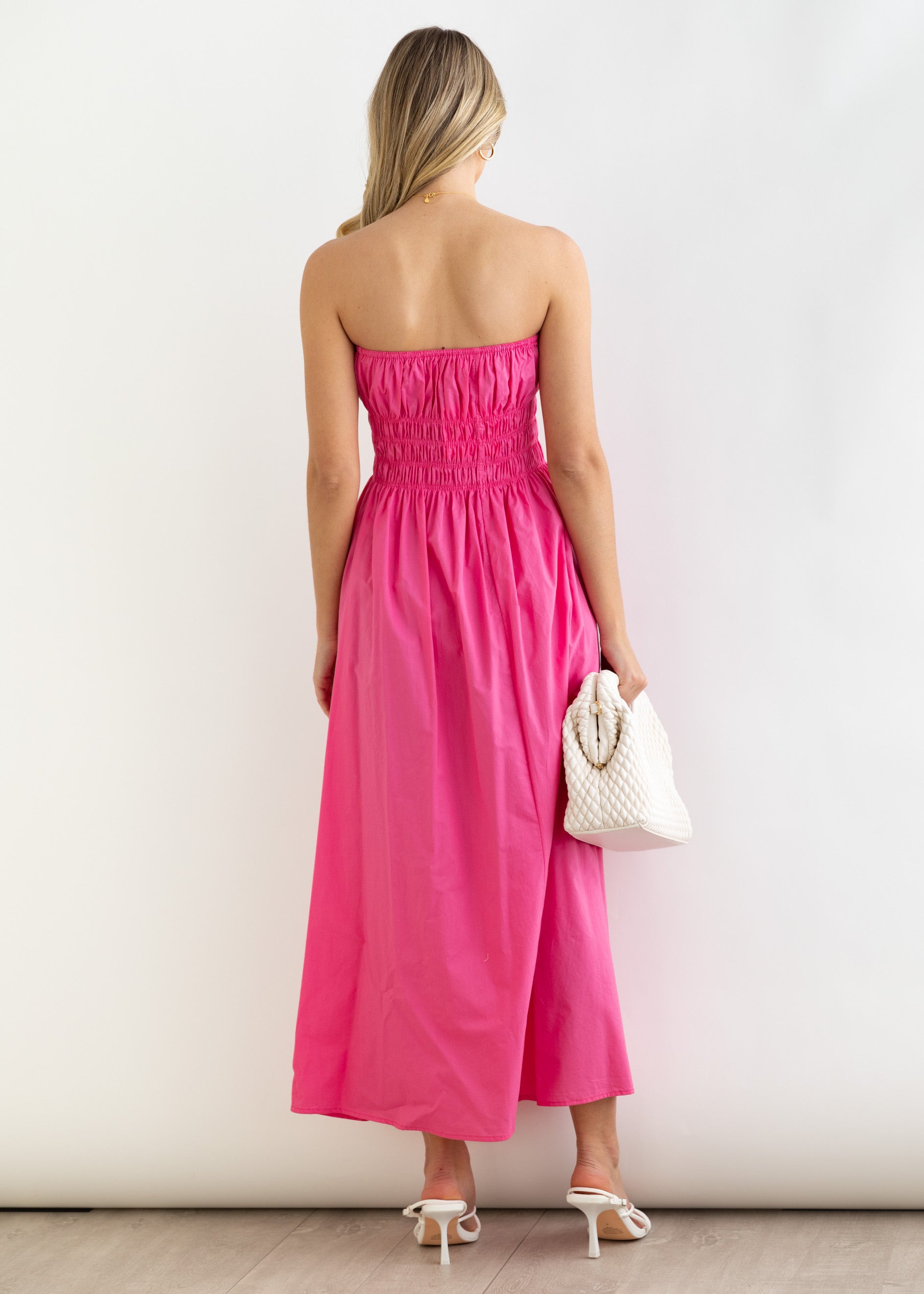 Indikah Strapless Maxi Dress - Pink