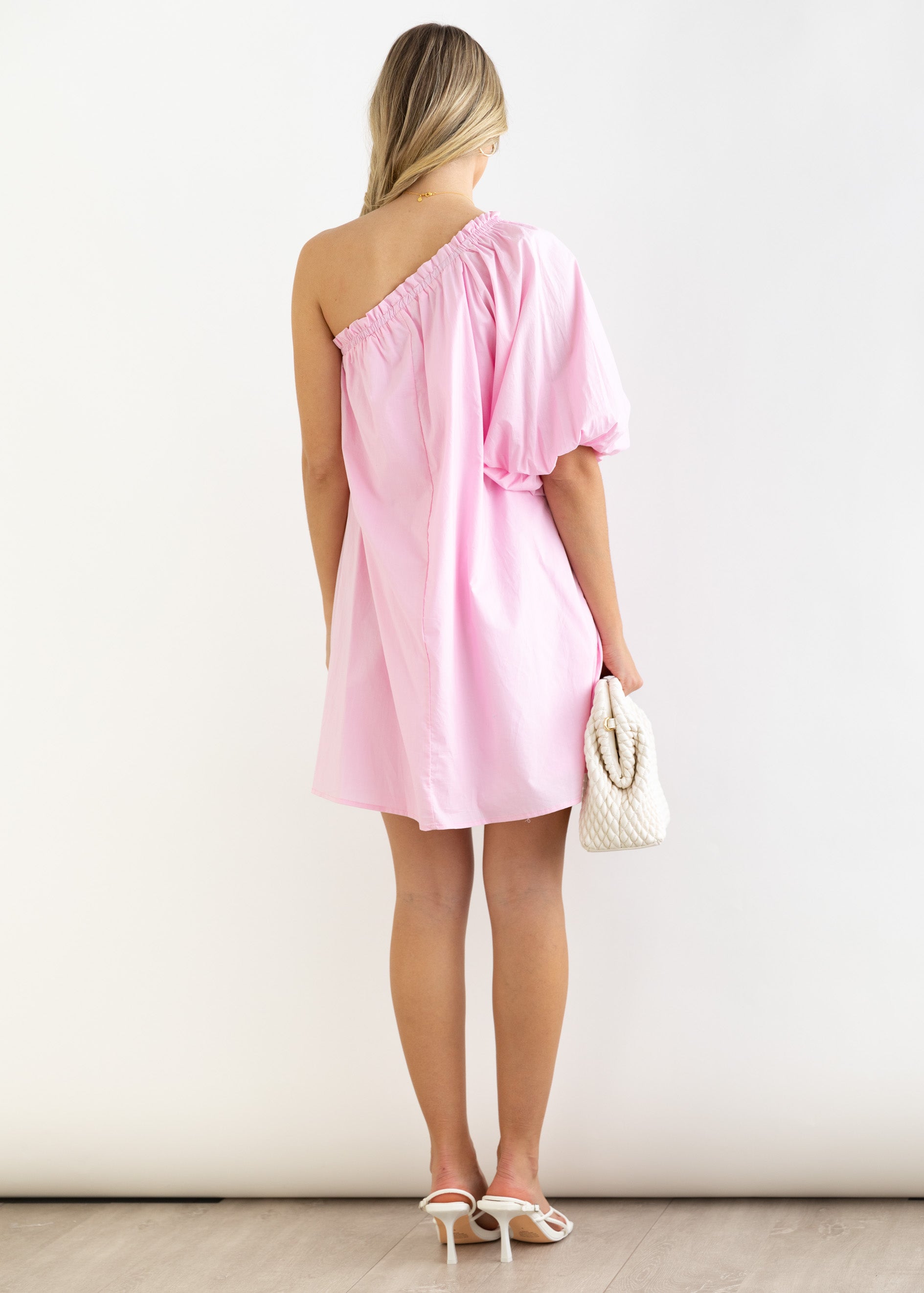 Taylor One Shoulder Dress - Blush