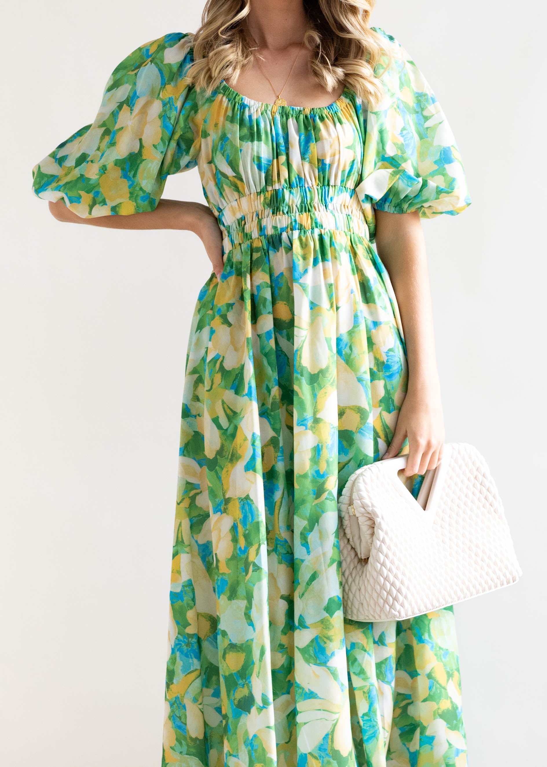 Juliannah Midi Dress - Green Floral