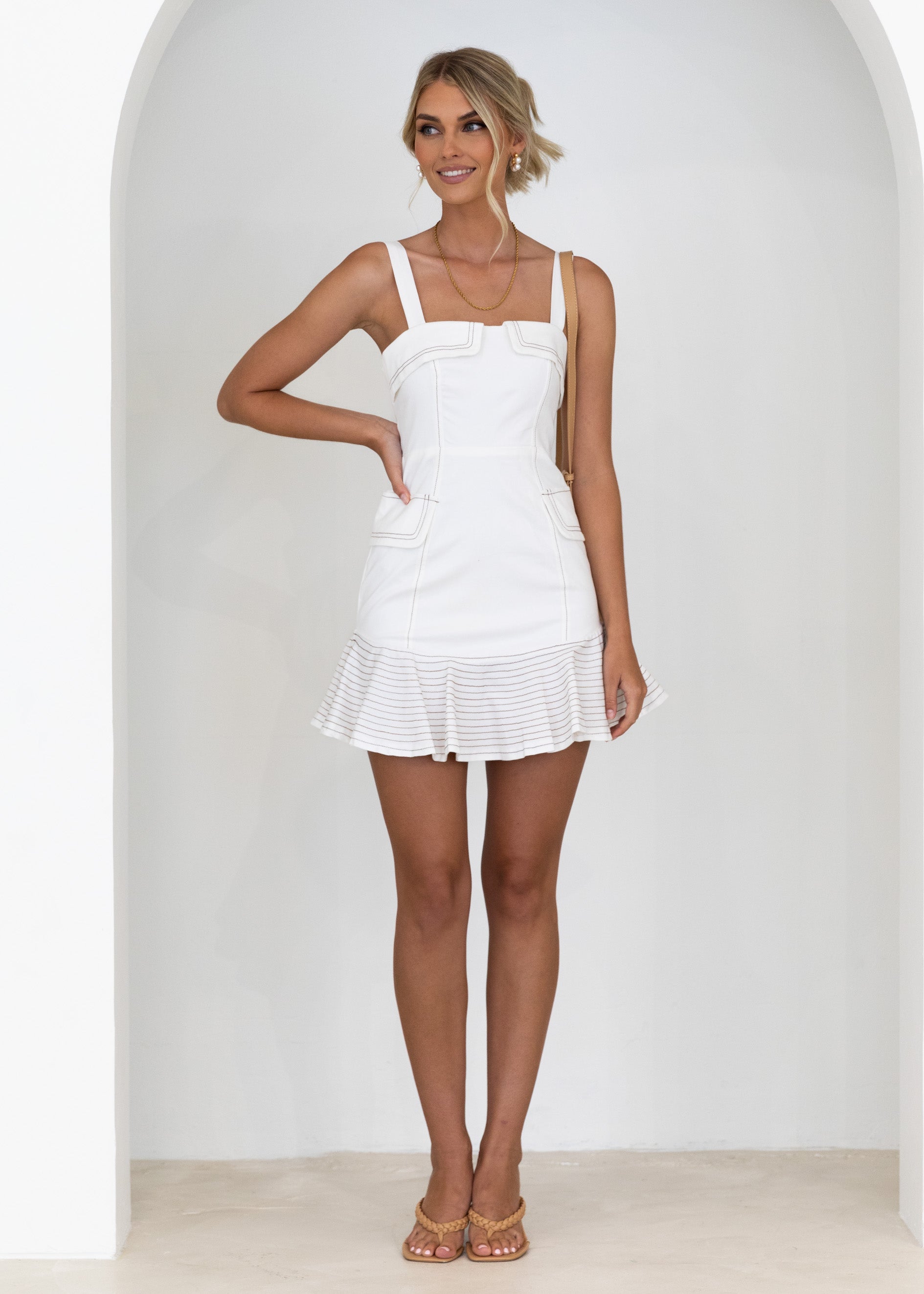 Romie Denim Dress - Off White