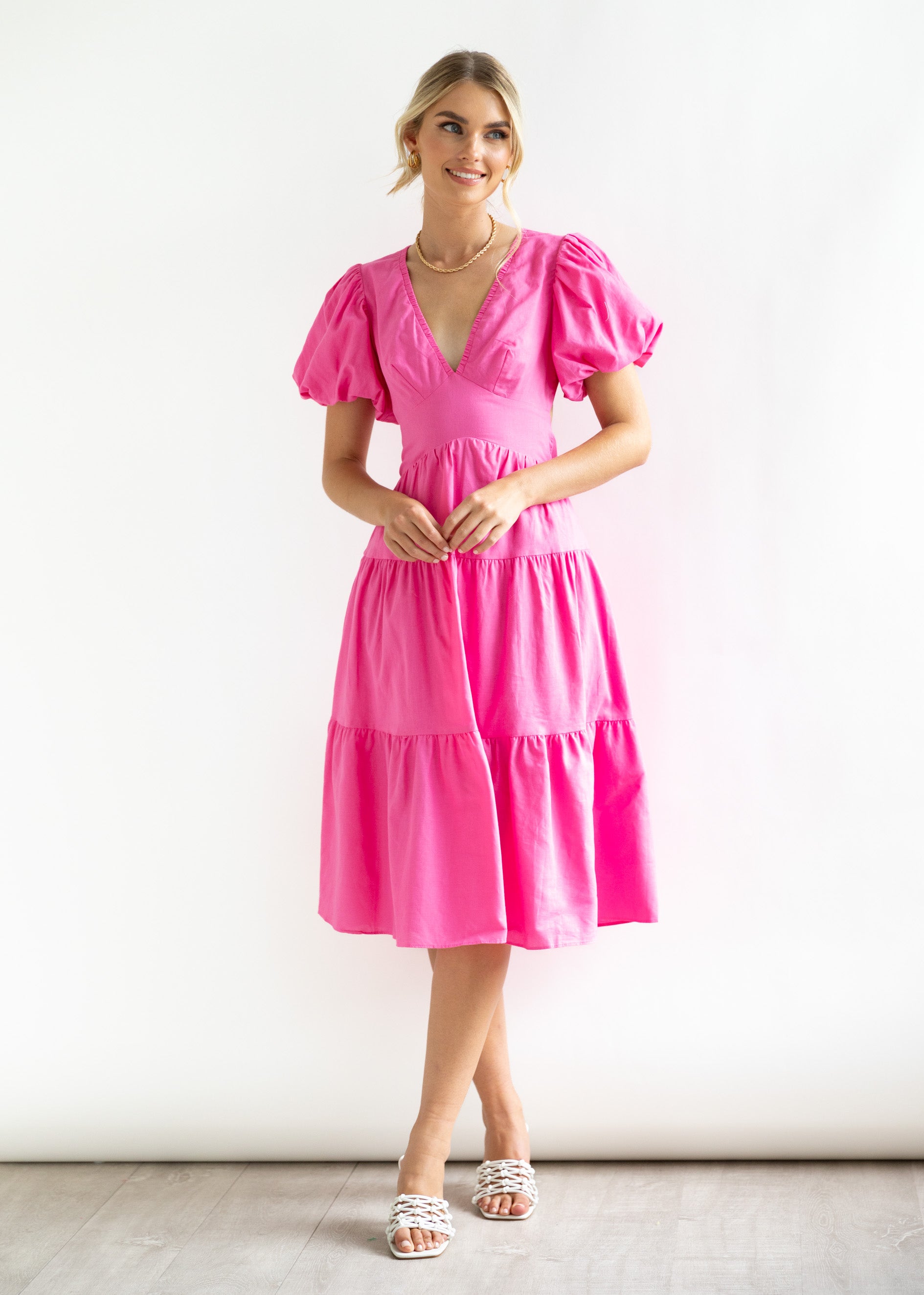 Farian Midi Dress - Pink