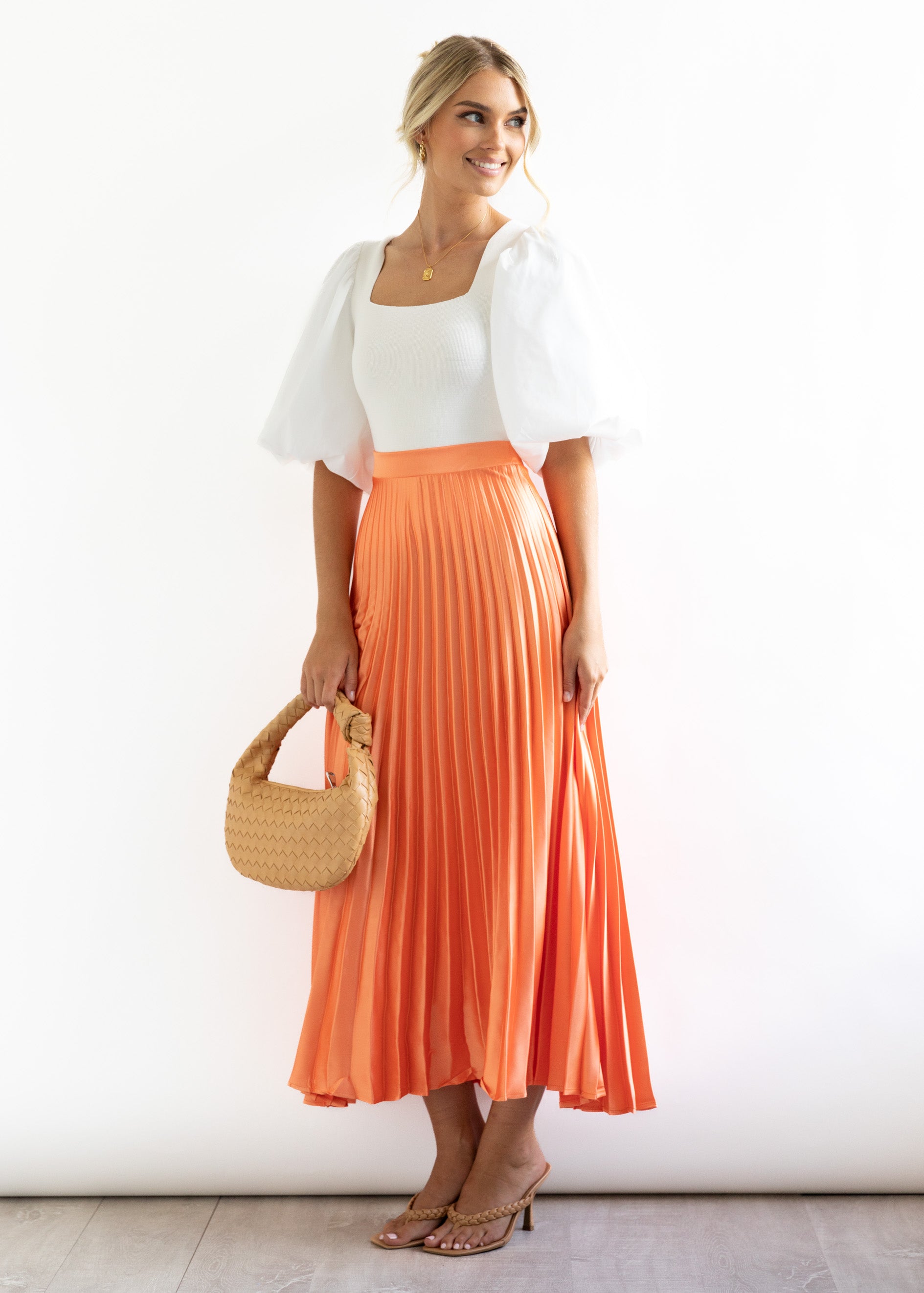 Subtle Midi Skirt - Orange