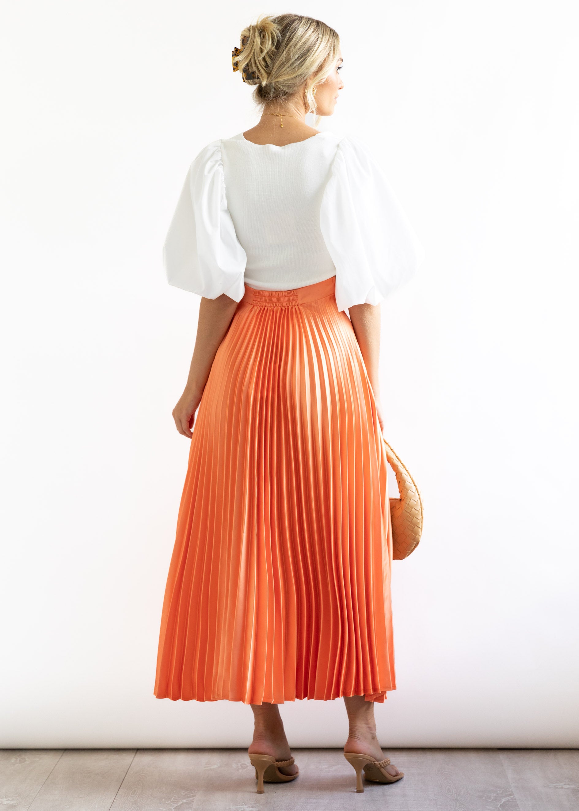 Subtle Midi Skirt - Orange
