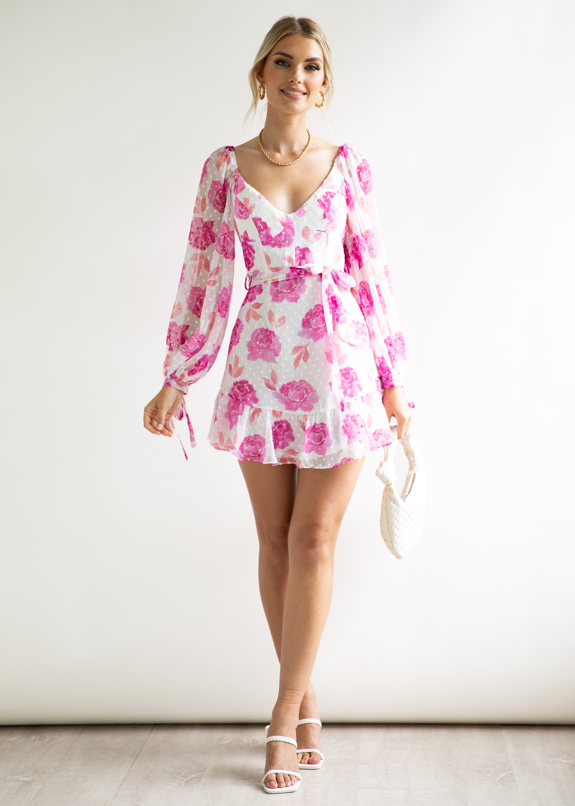 Sapphira Dress - Pink Flowers