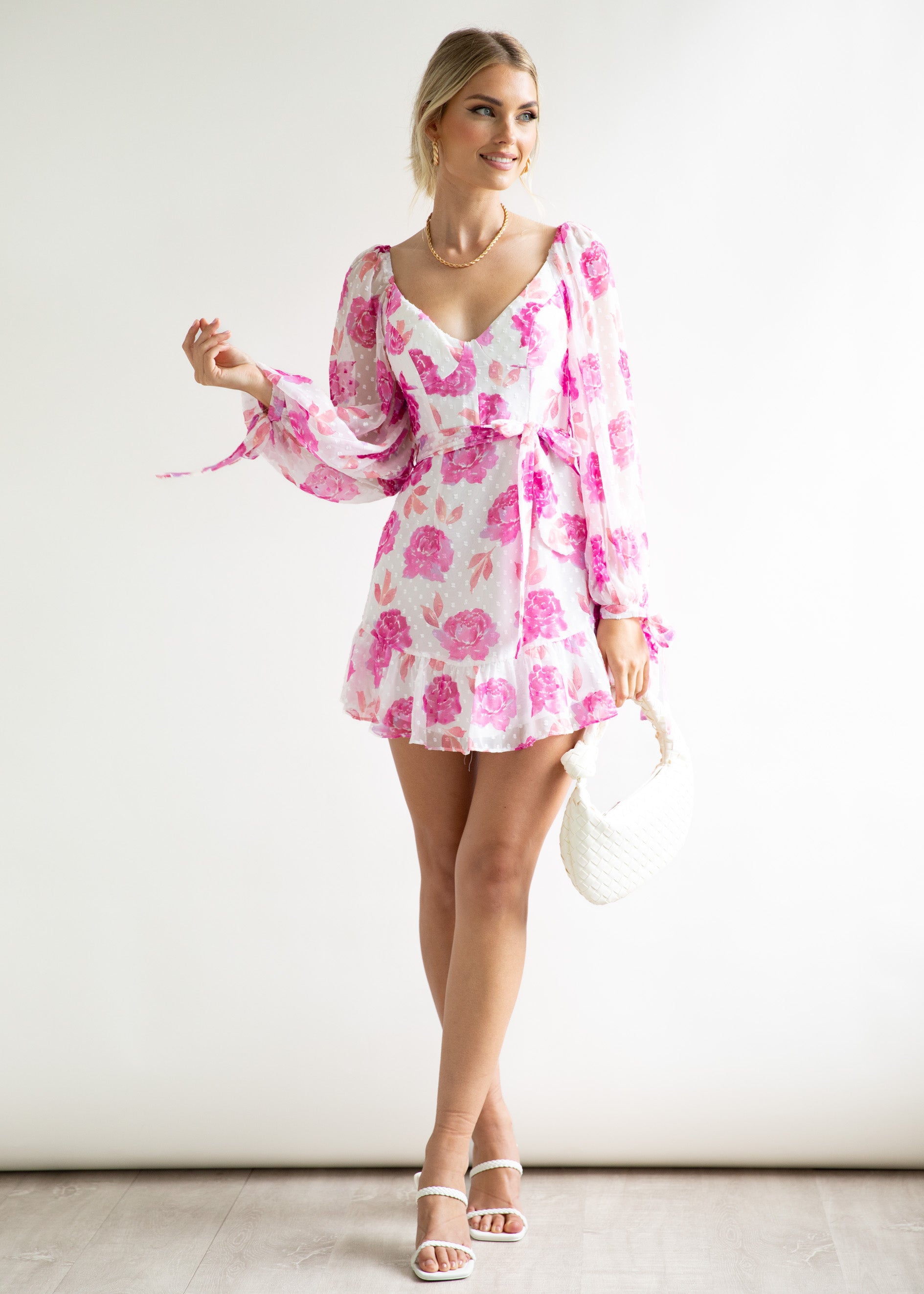 Sapphira Dress - Pink Flowers