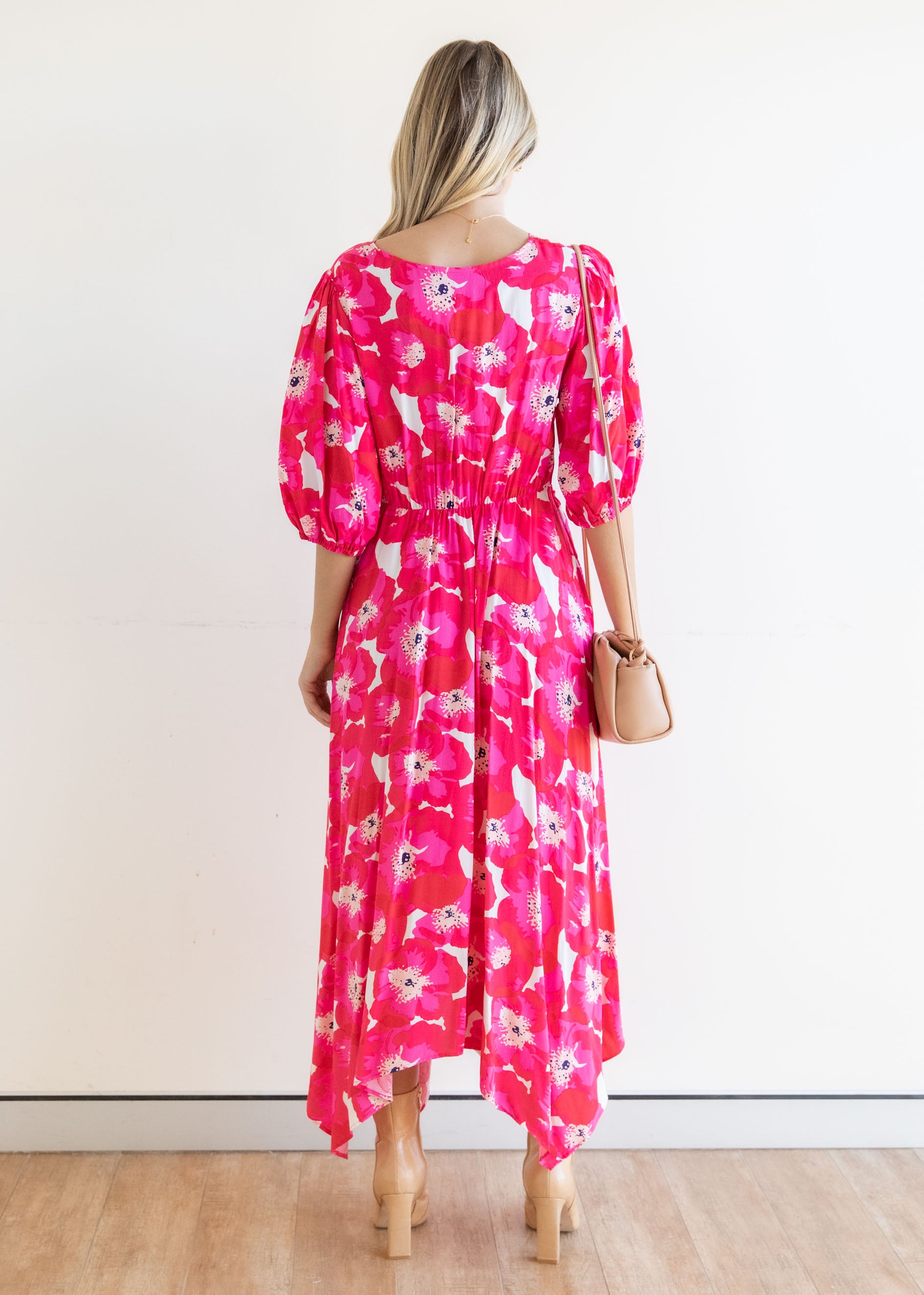 Kiah Midi Dress - Pink Tulip