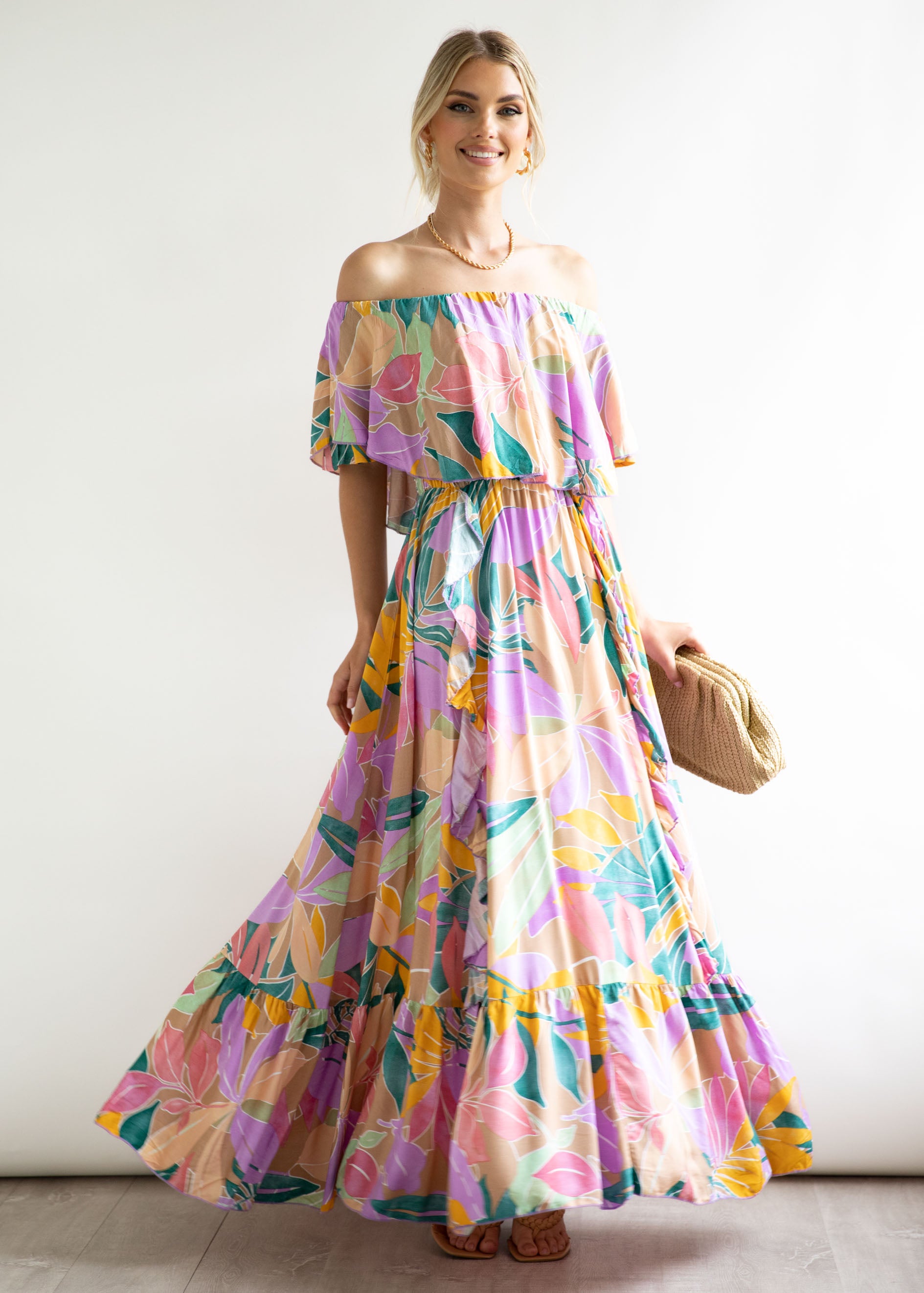 Georgie Off The Shoulder Maxi Dress - Matisse Multi