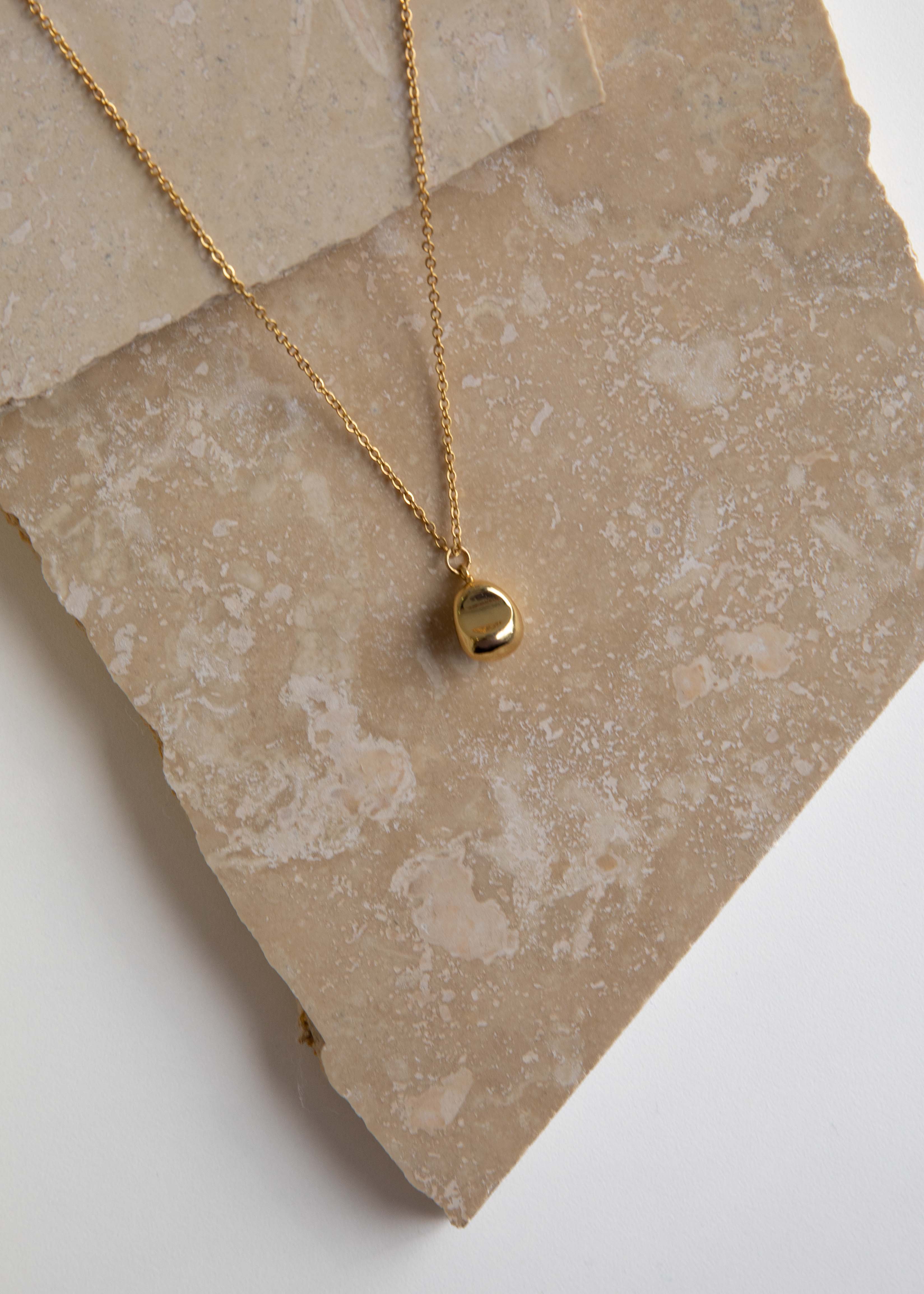 Bean Charm Necklace - Gold