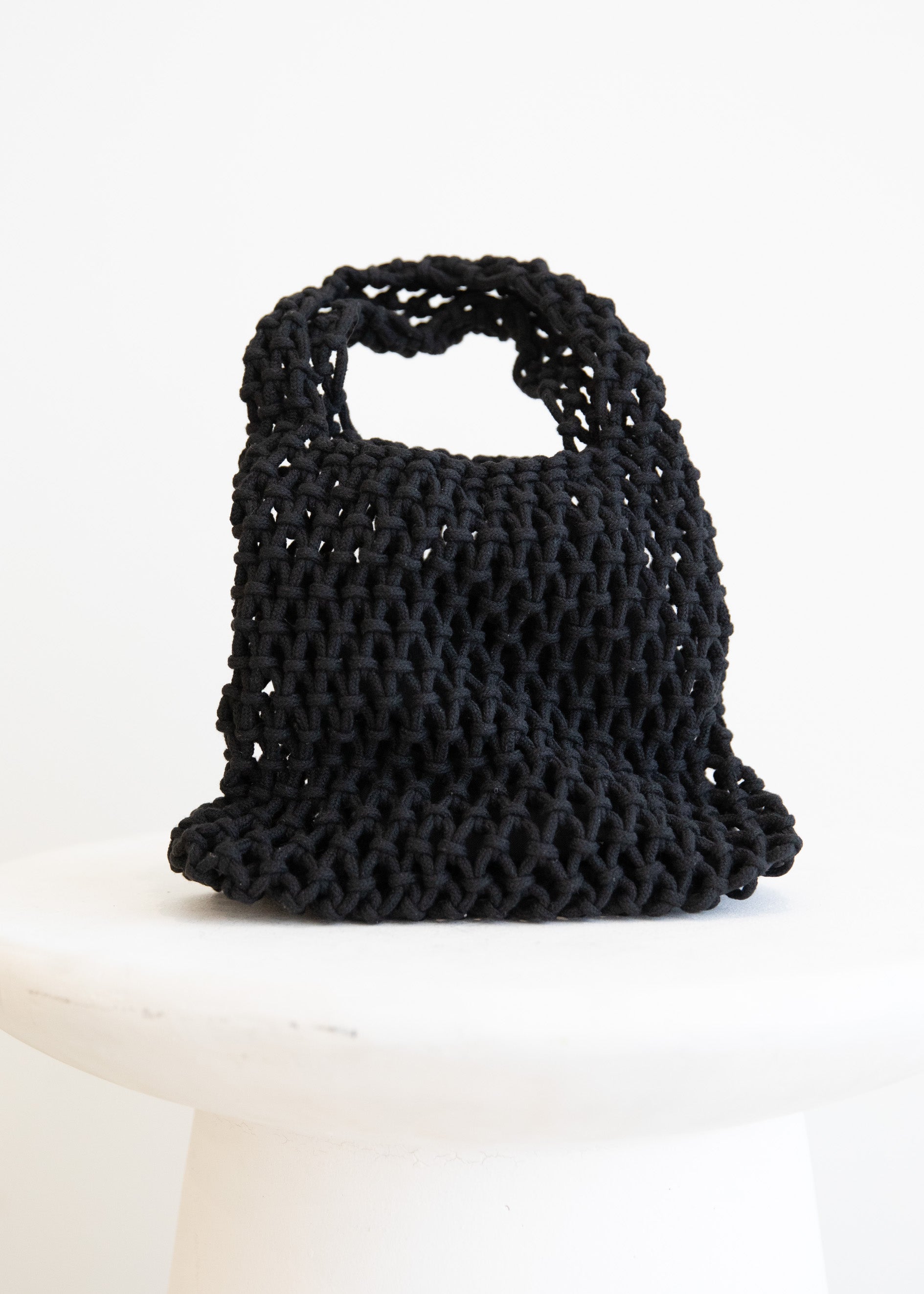 Izzey Crochet Mini Bag - Black
