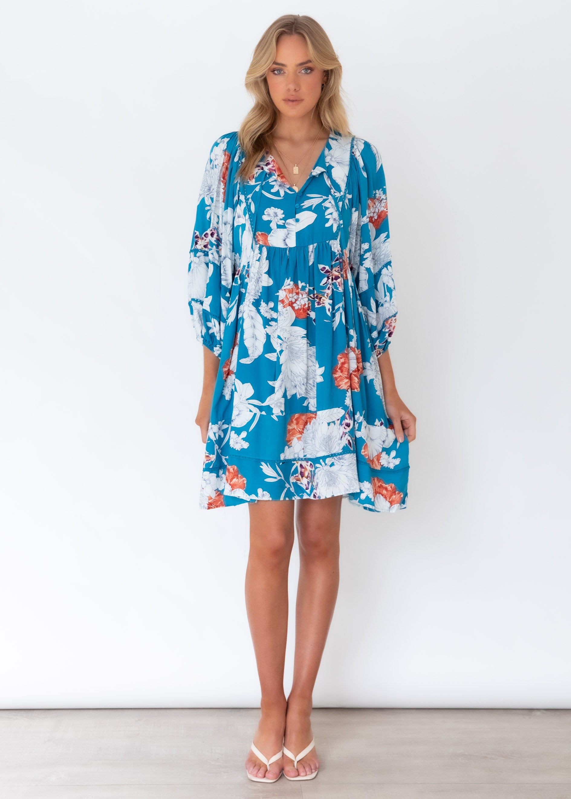 Adela Midi Dress - Blue Iris