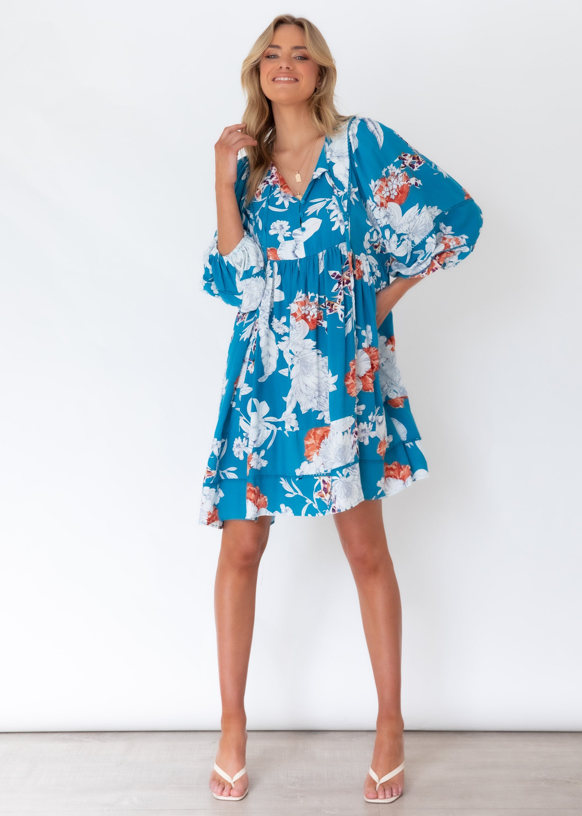 Adela Midi Dress - Blue Iris