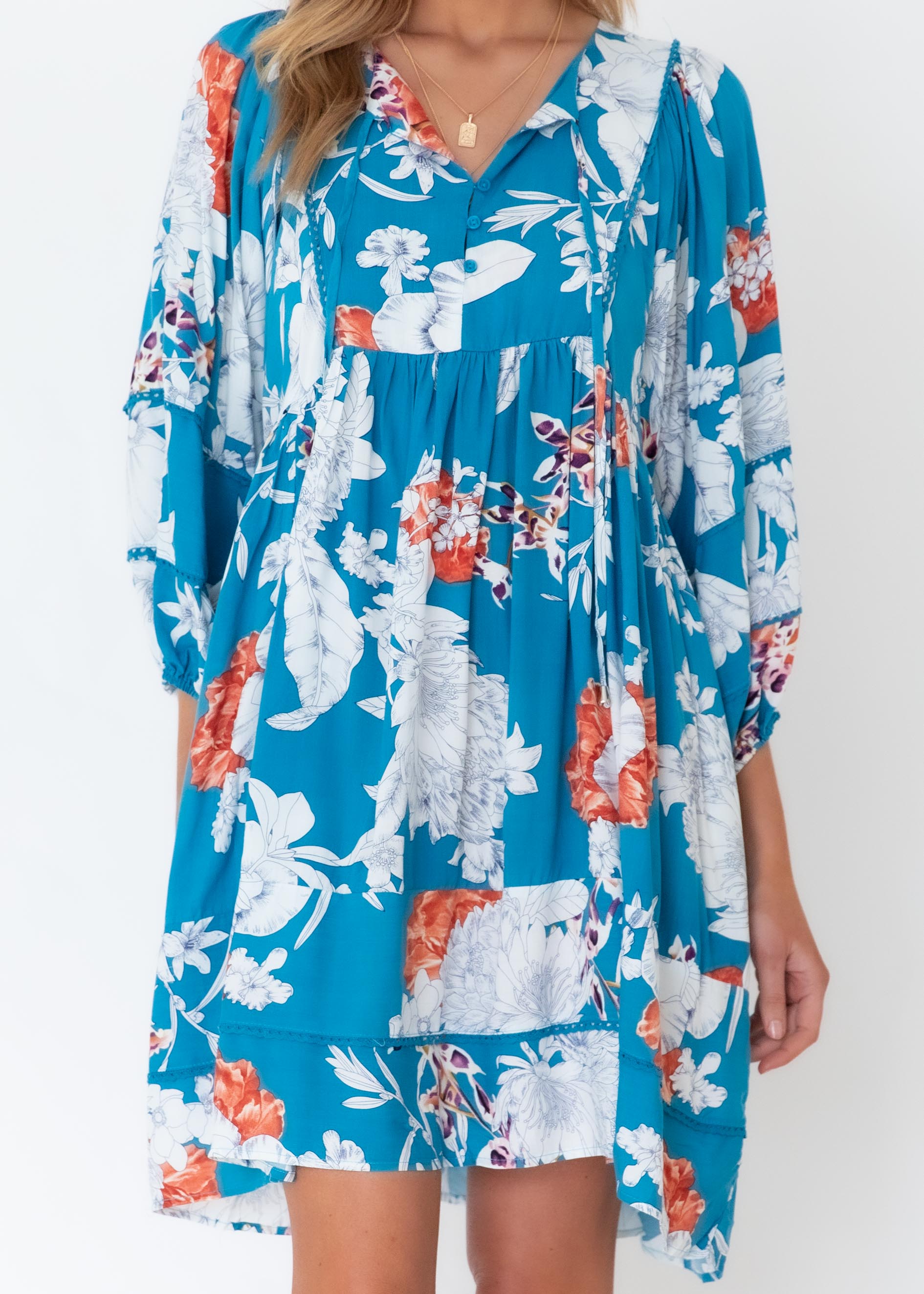 Adela Midi Dress - Blue Iris