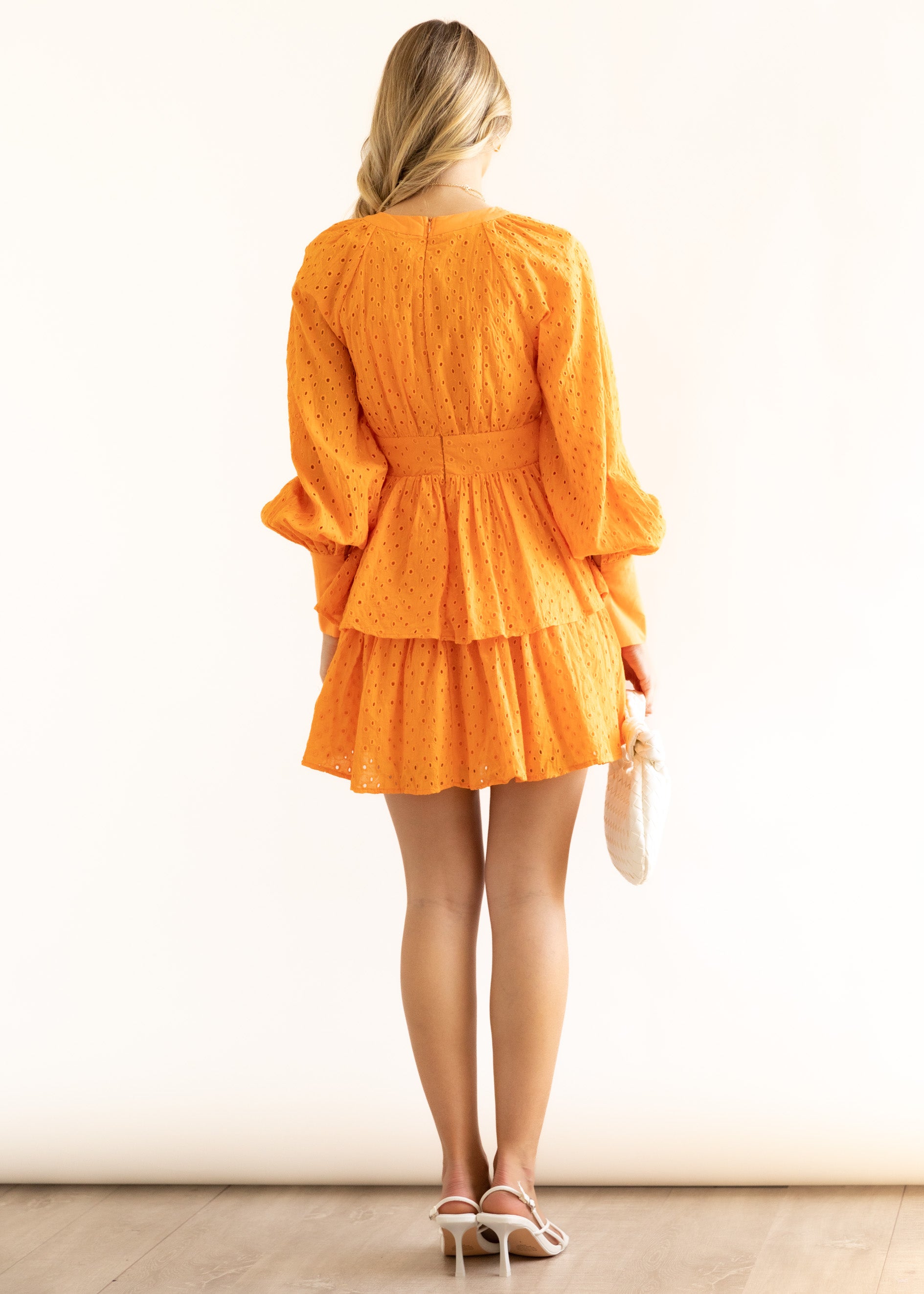 Rowyn Dress - Orange Anglaise