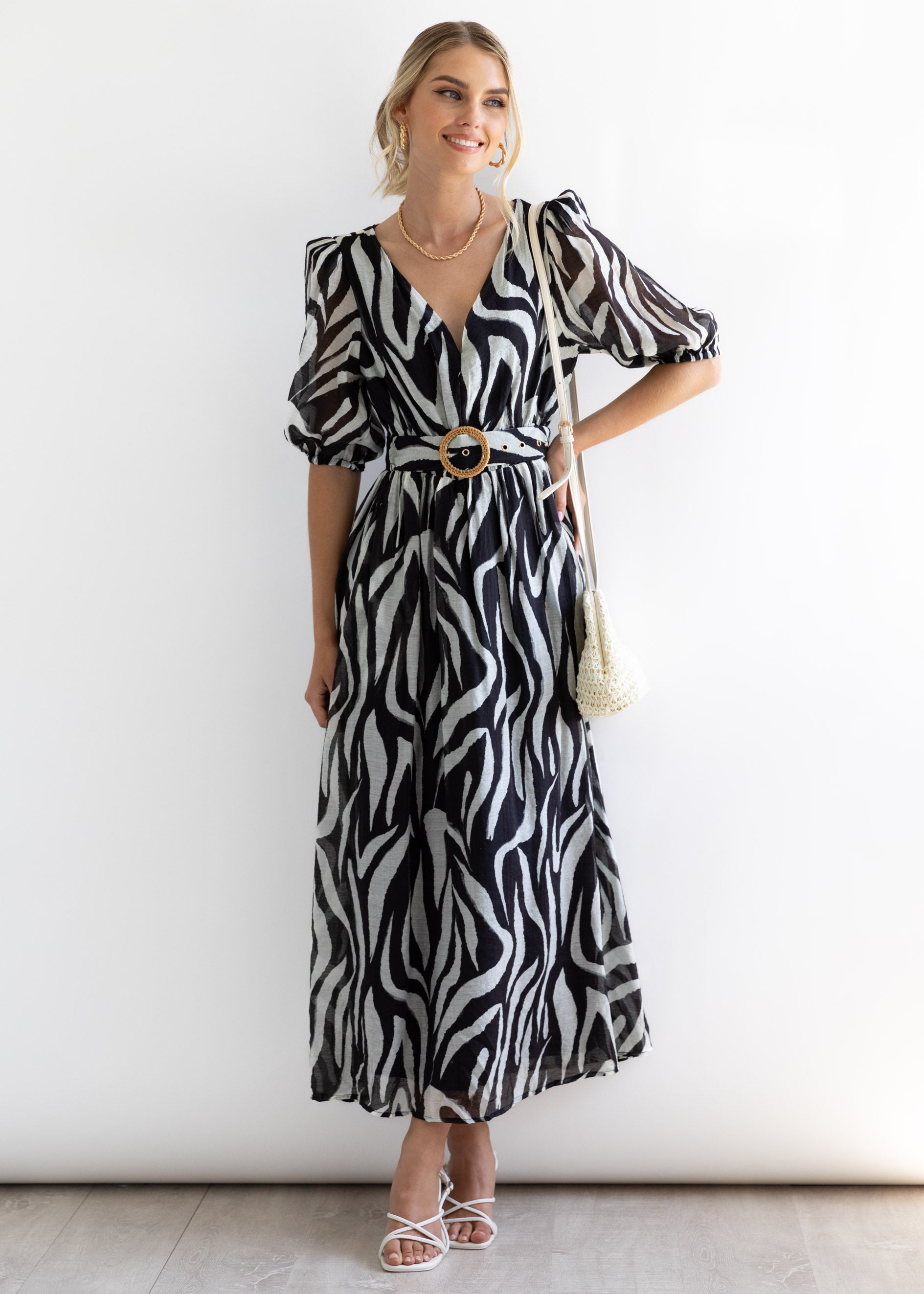 Quinn Midi Dress - Zebra