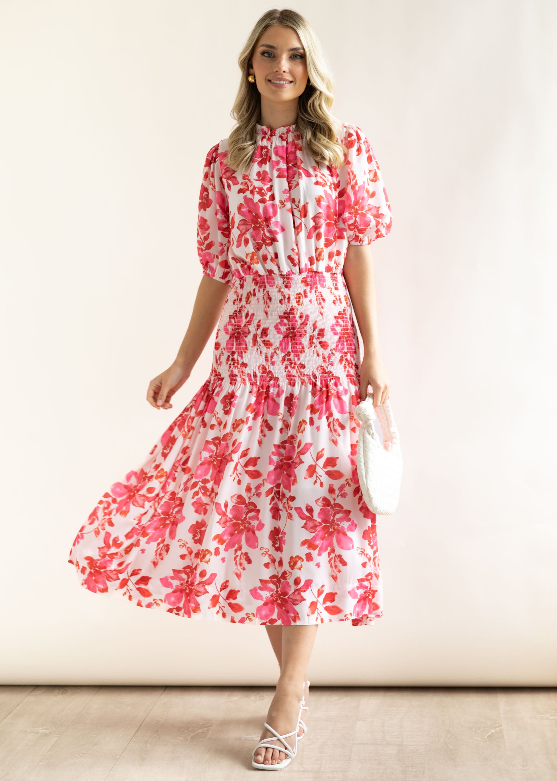 Harland Midi Dress - Rose Floral