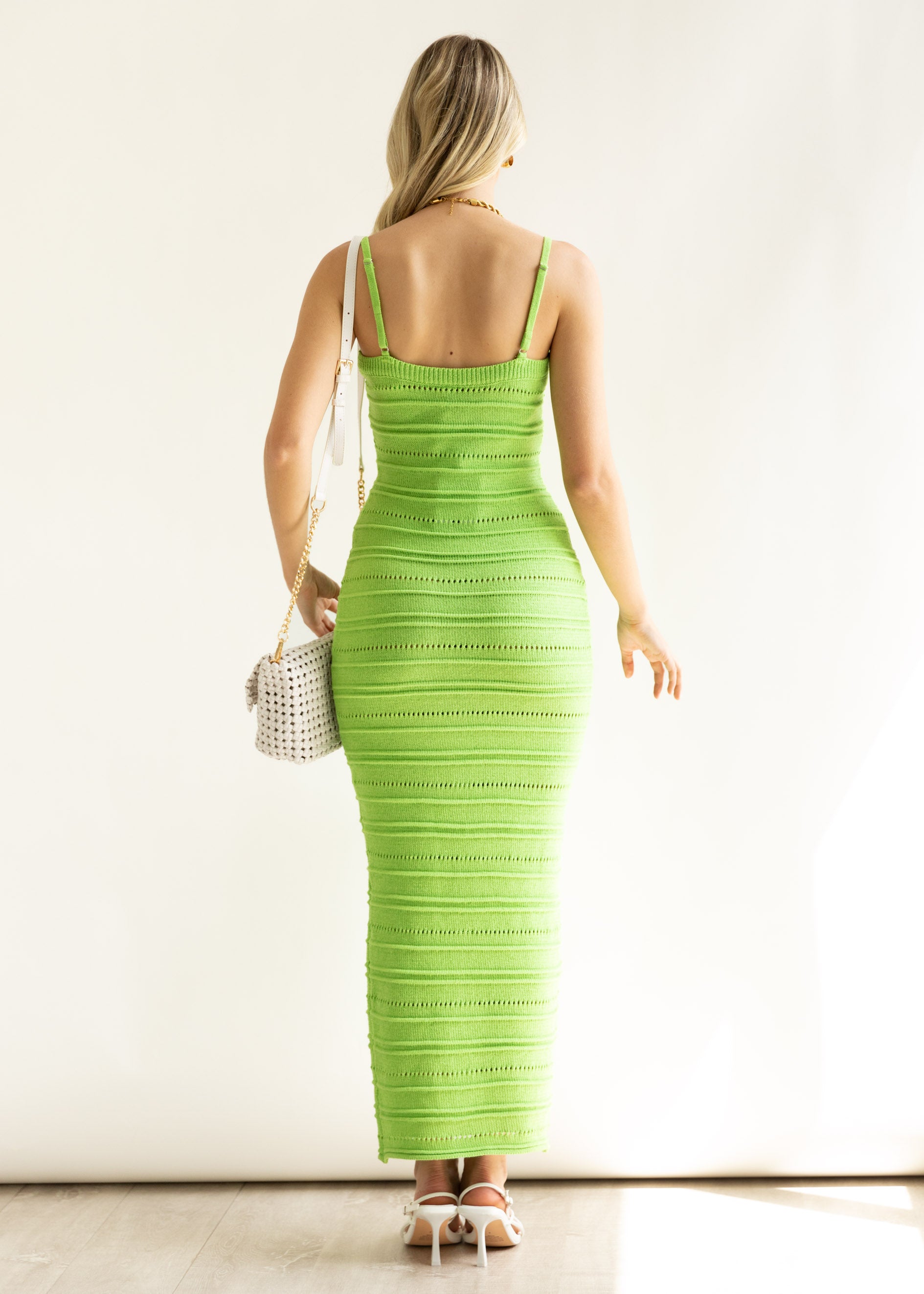 Atlantis Knit Maxi Dress - Lime
