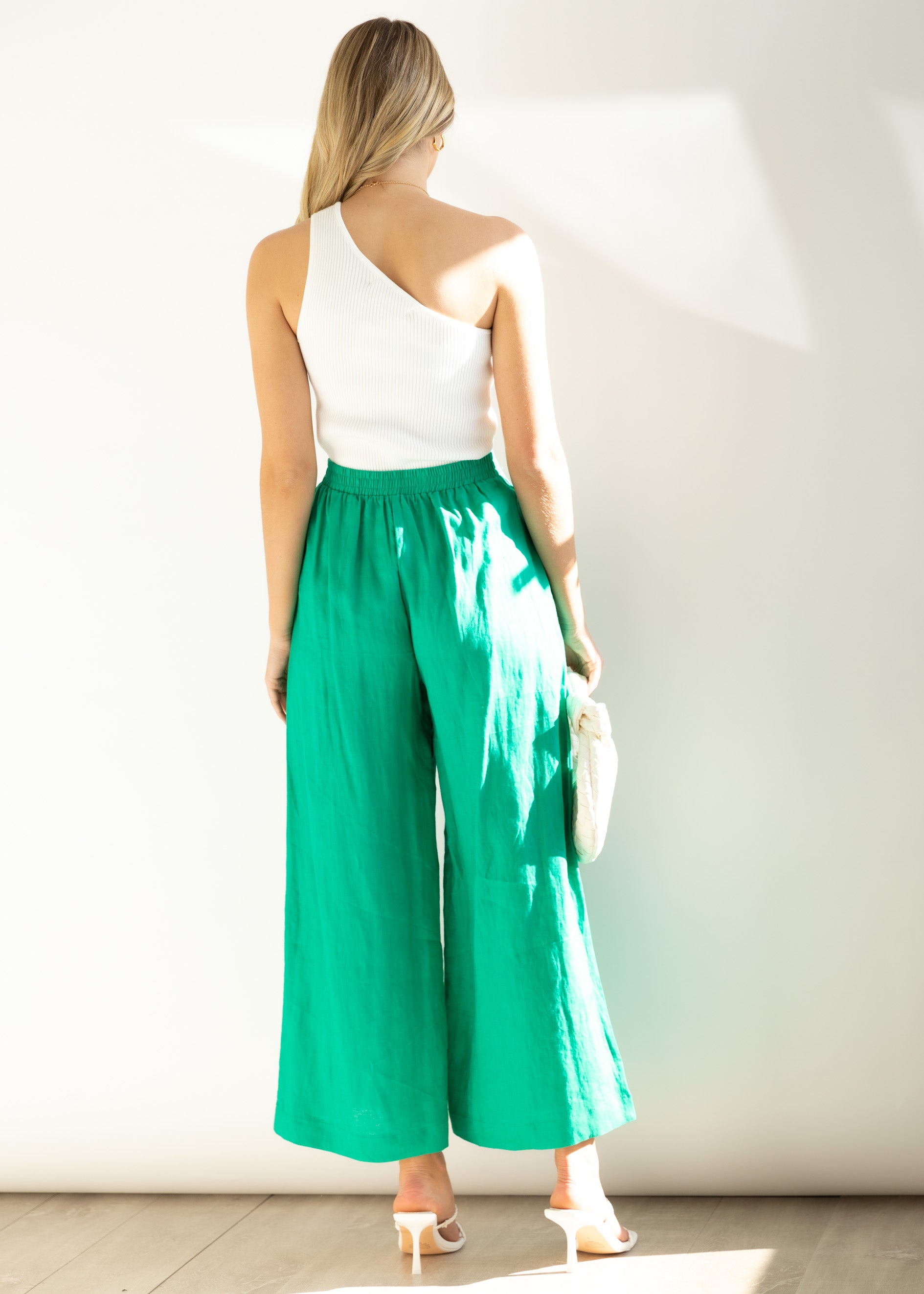 Adalee Linen Pants - Green