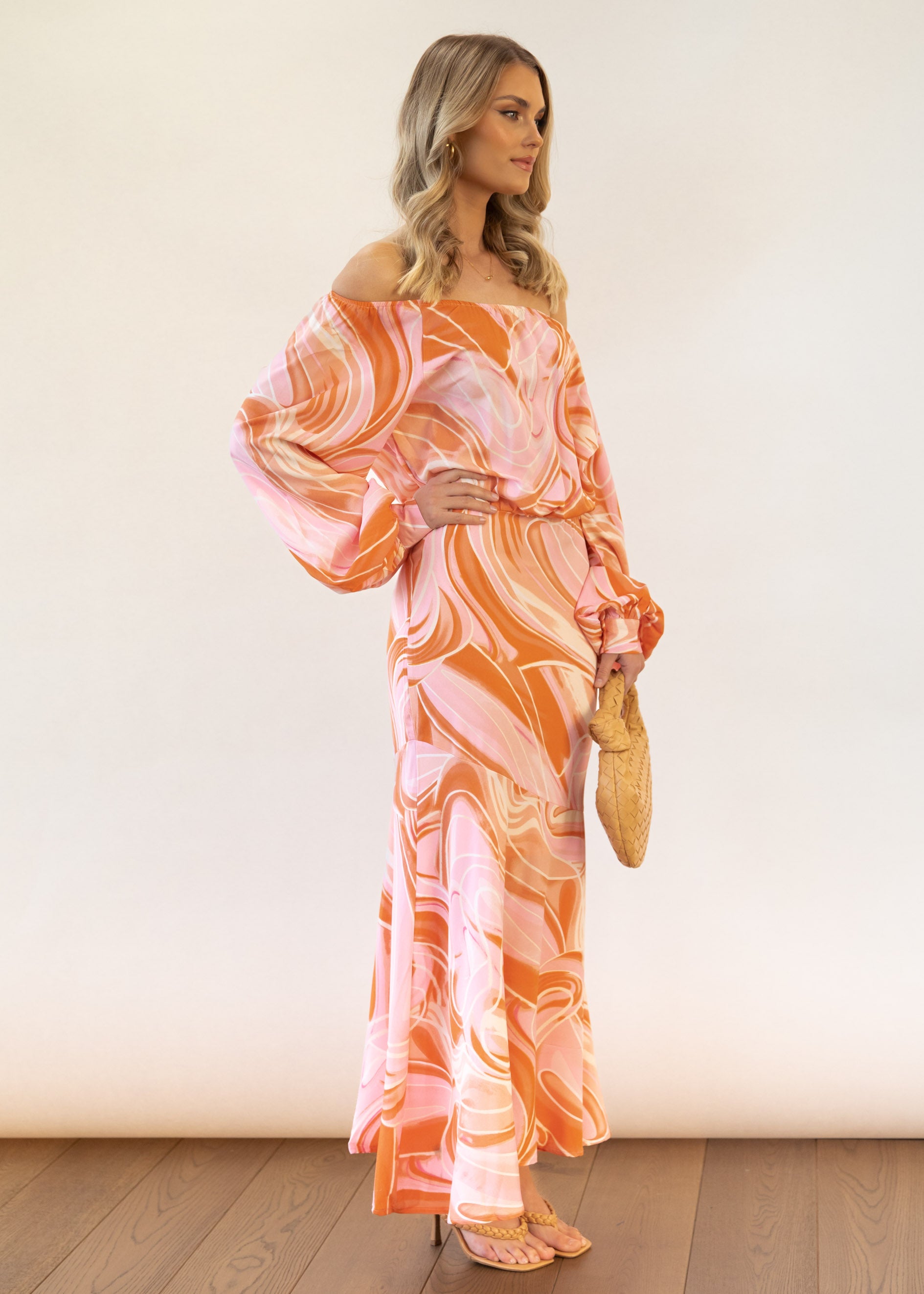 Gatio Midi Dress - Pink Swirl