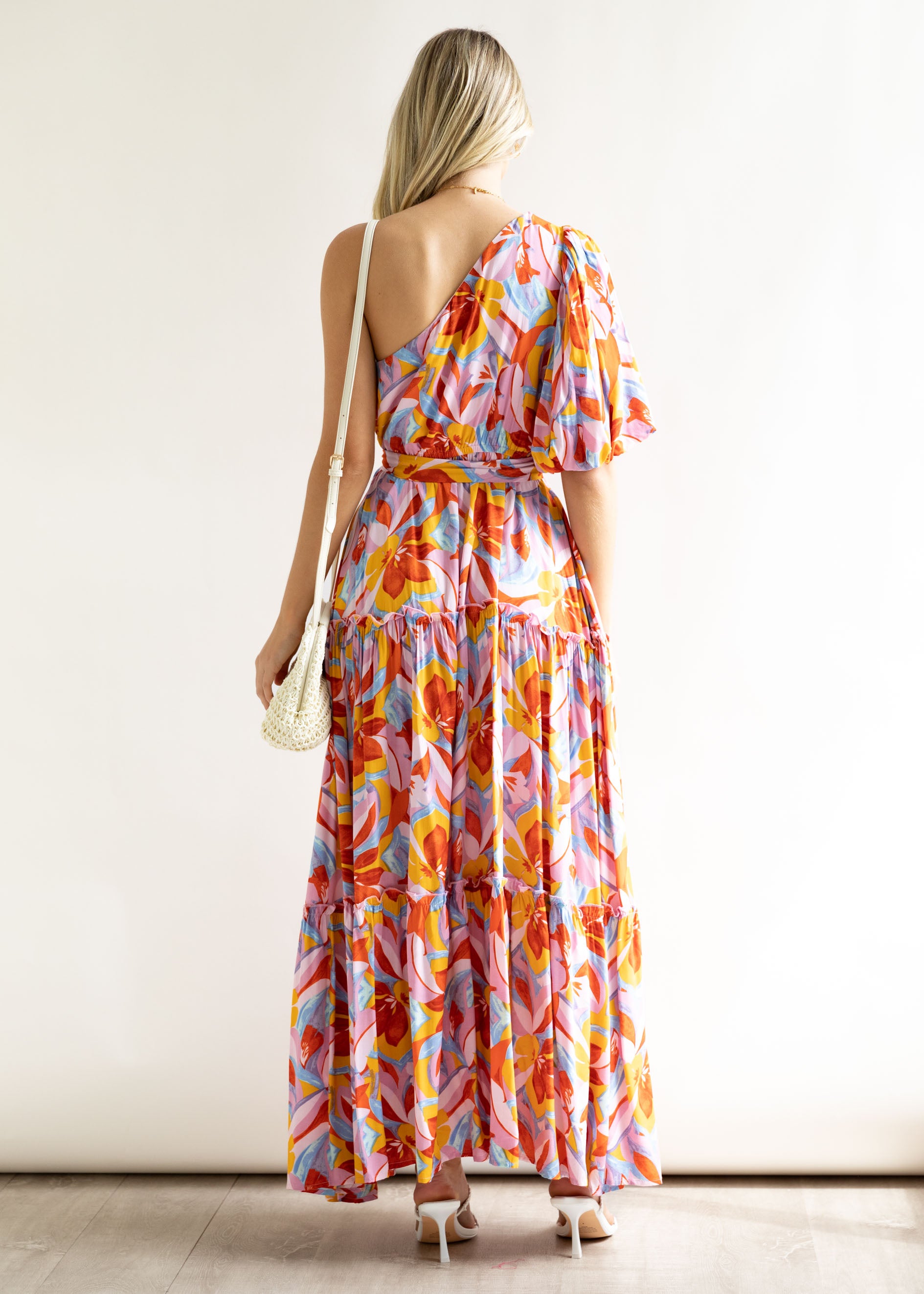 Margio One Shoulder Maxi Dress - Multi Floral