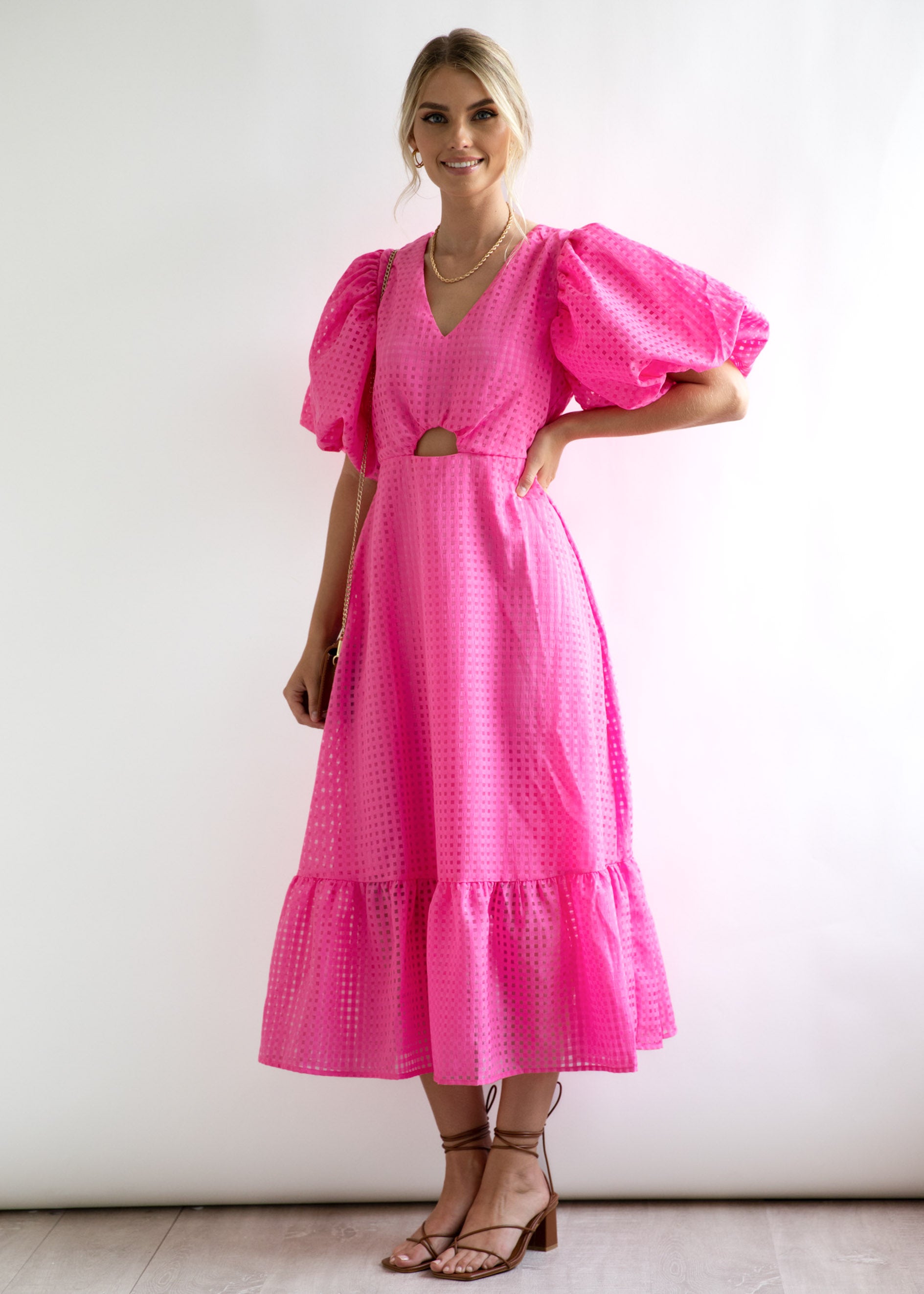 Adeena Midi Dress - Pink