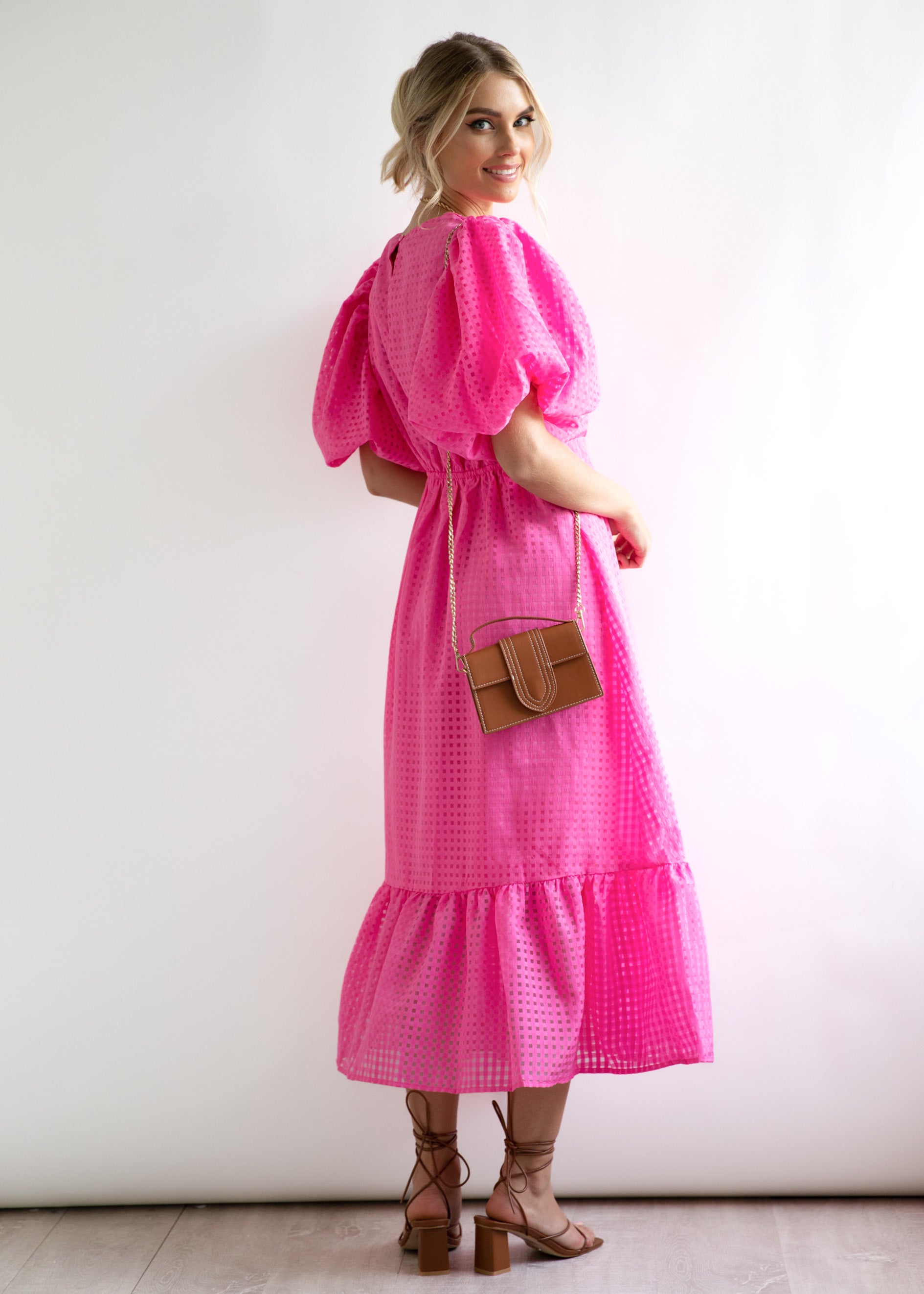 Adeena Midi Dress - Pink