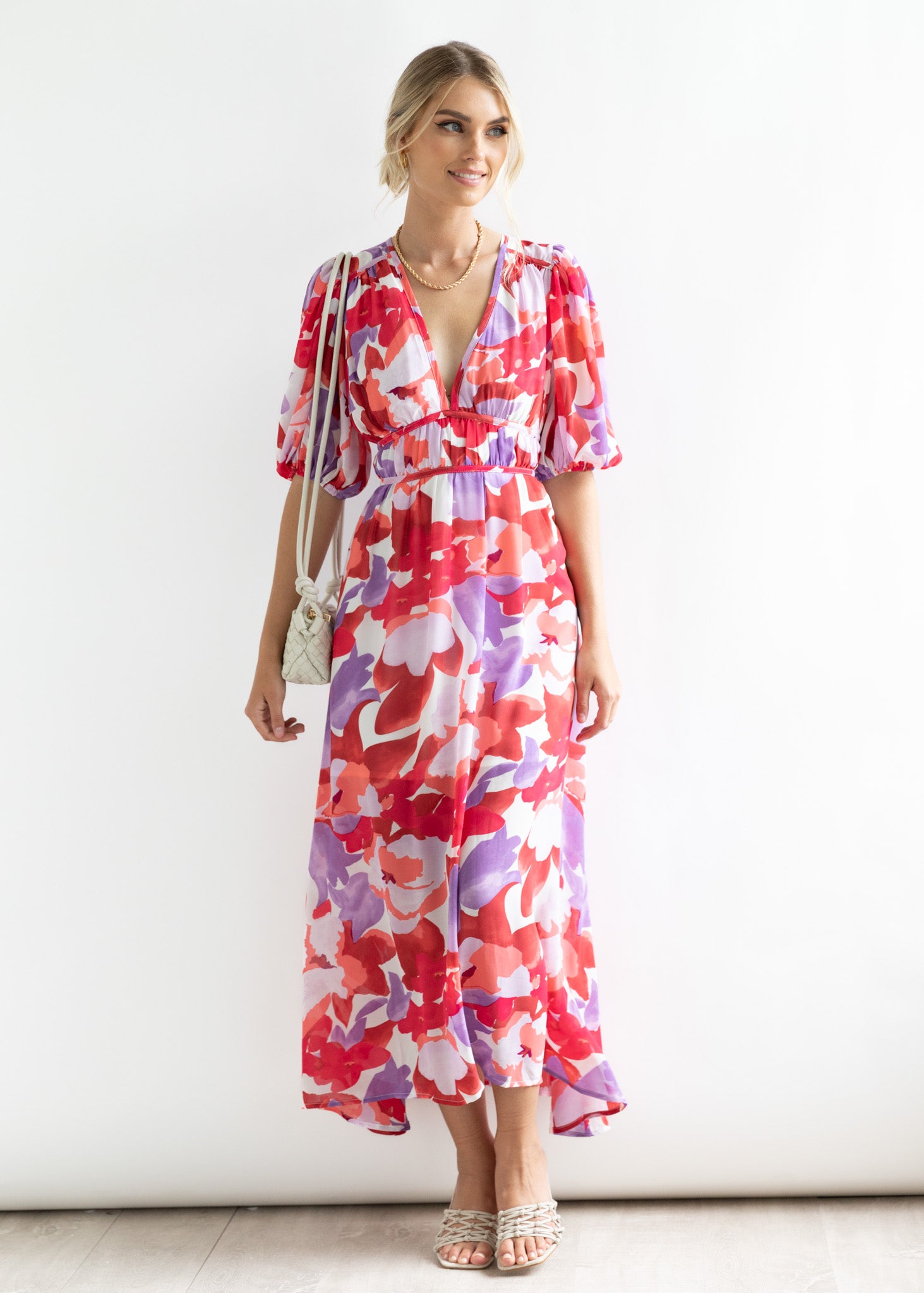 Zanette Midi Dress - Ruby Floral