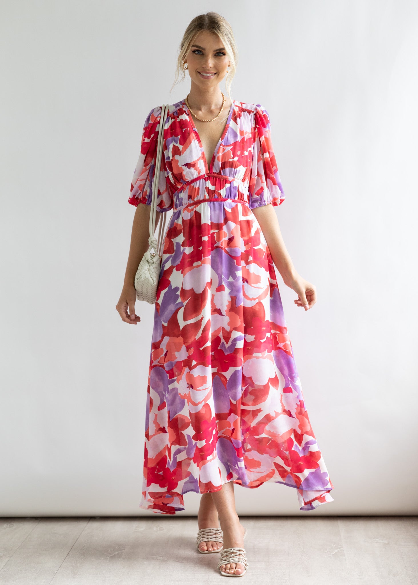 Zanette Midi Dress - Ruby Floral