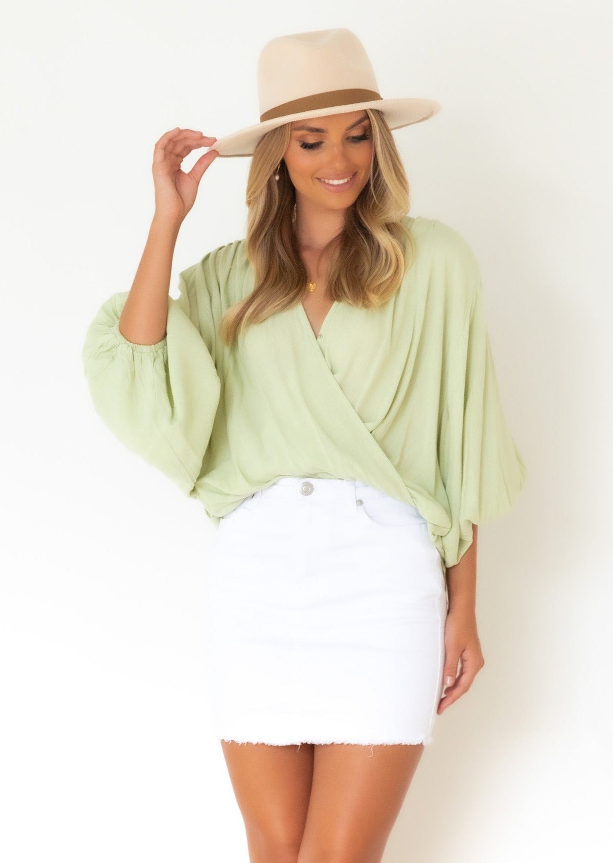 Elissa Blouse  - Pistachio