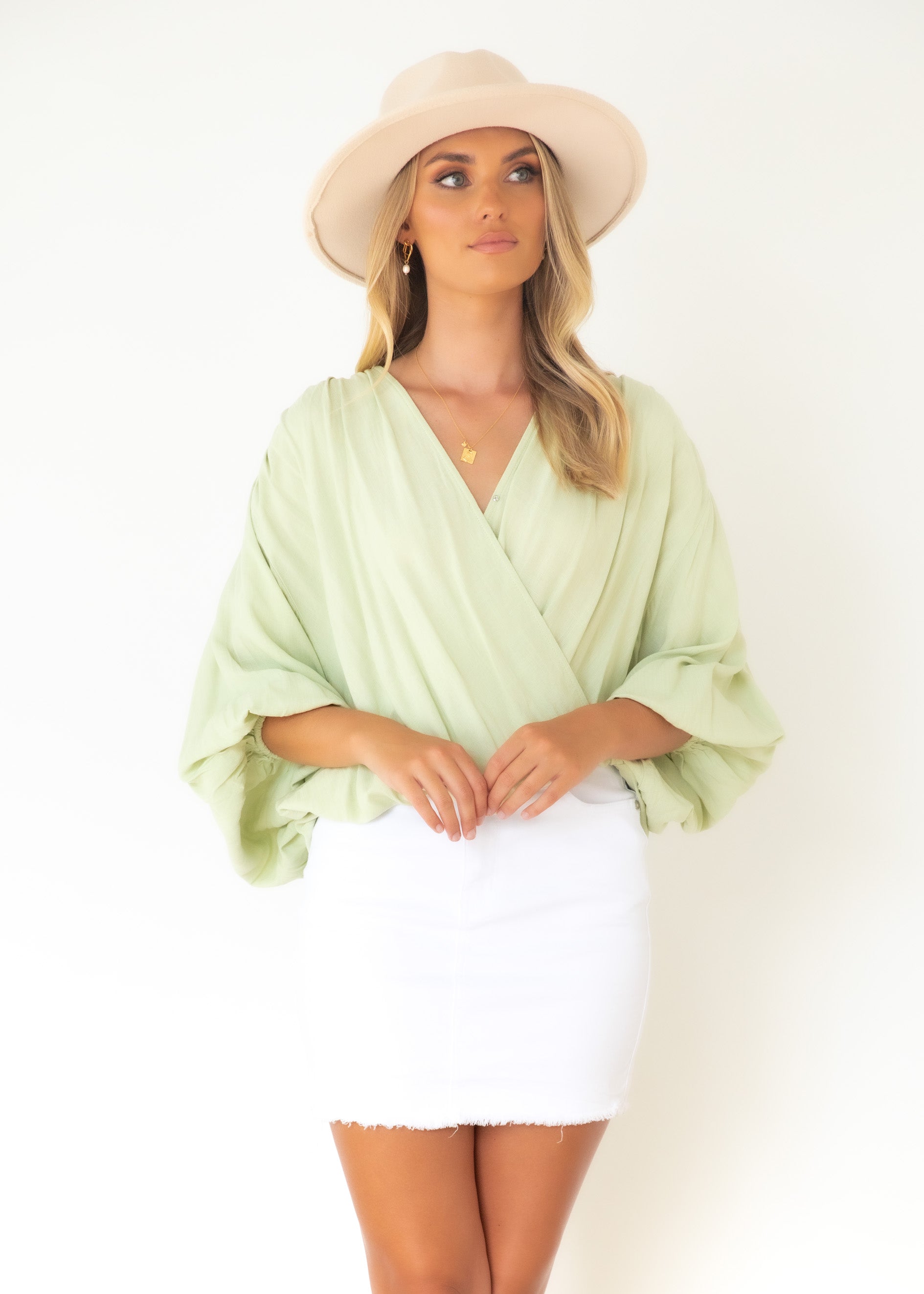 Elissa Blouse  - Pistachio