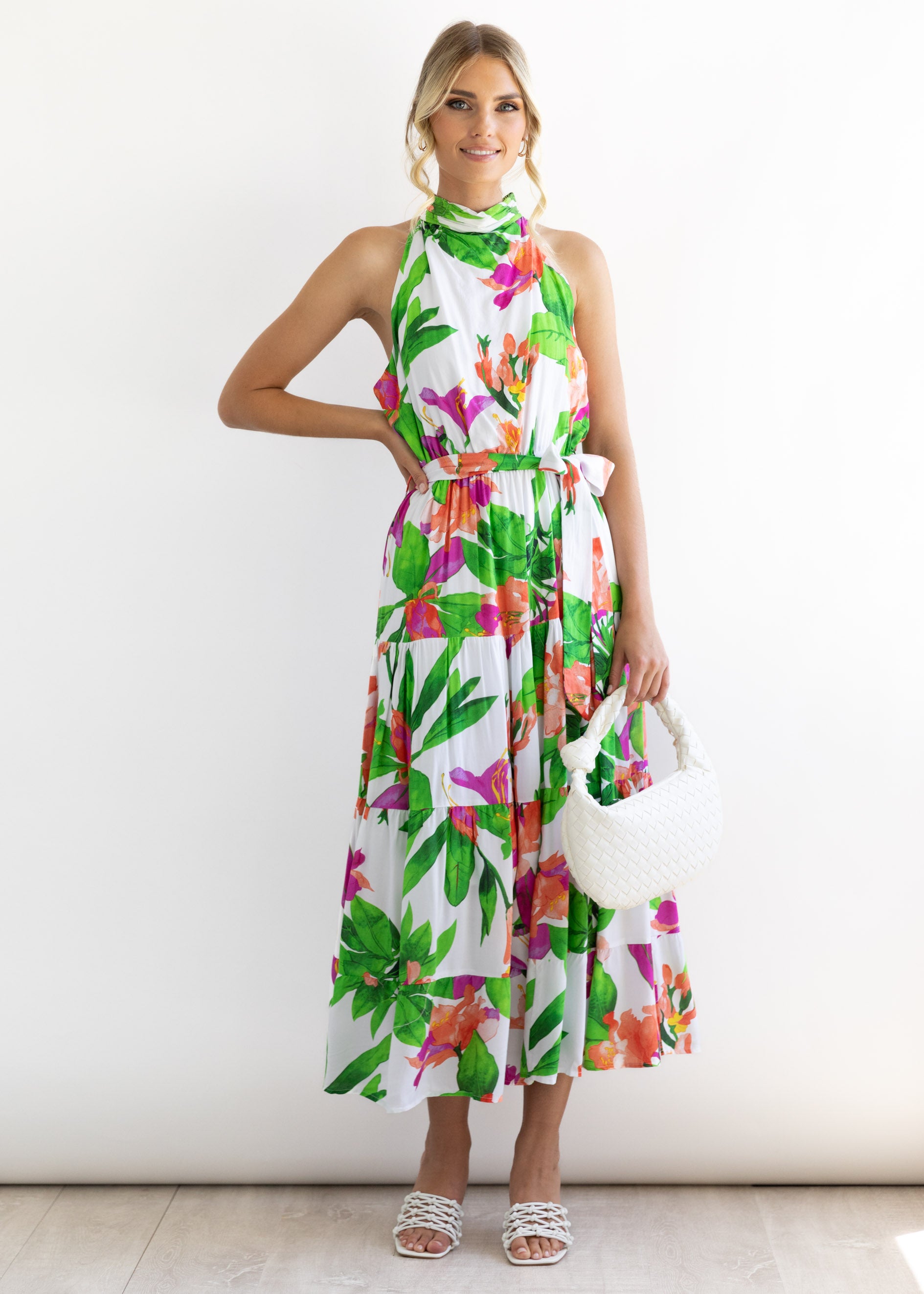 Marca Midi Dress - Green Floral