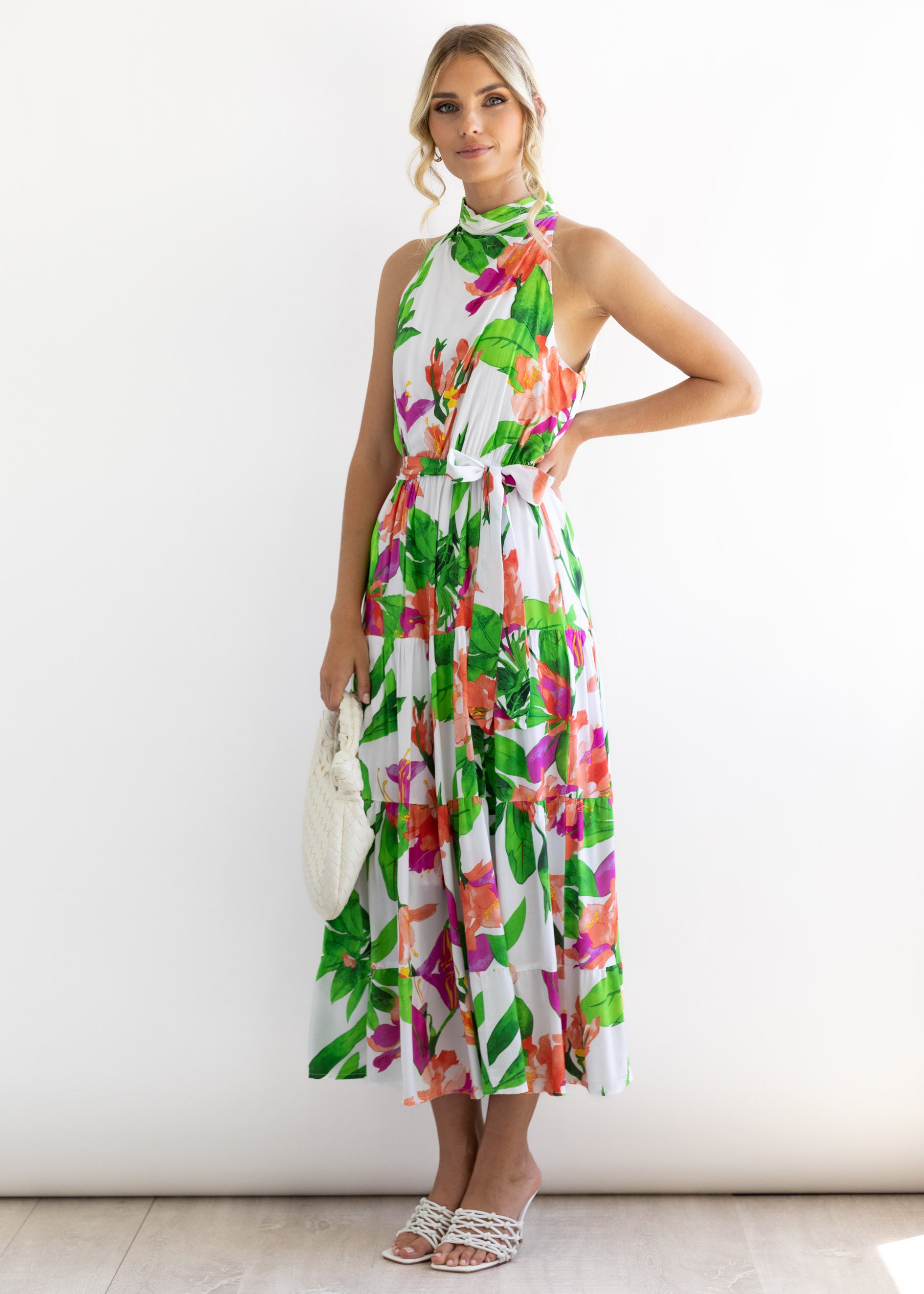 Marca Midi Dress - Green Floral