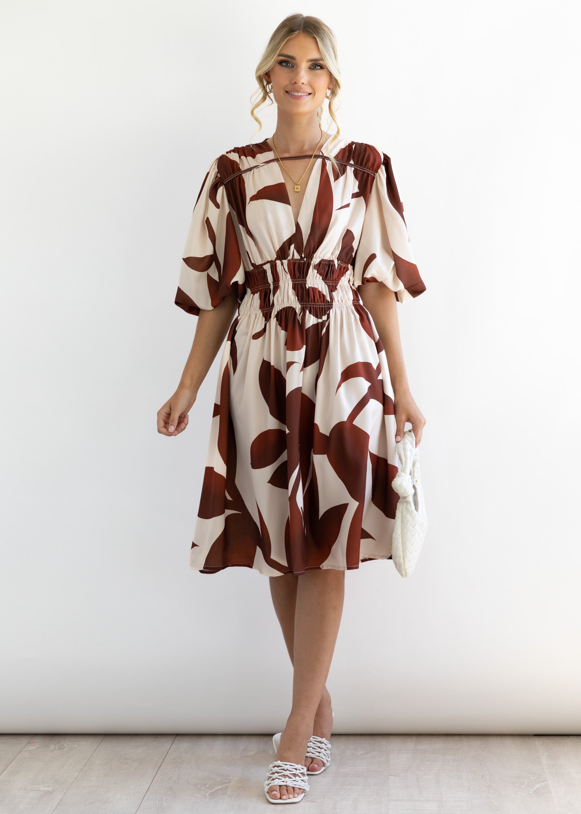 Siena Dress - Chocolate Leaf