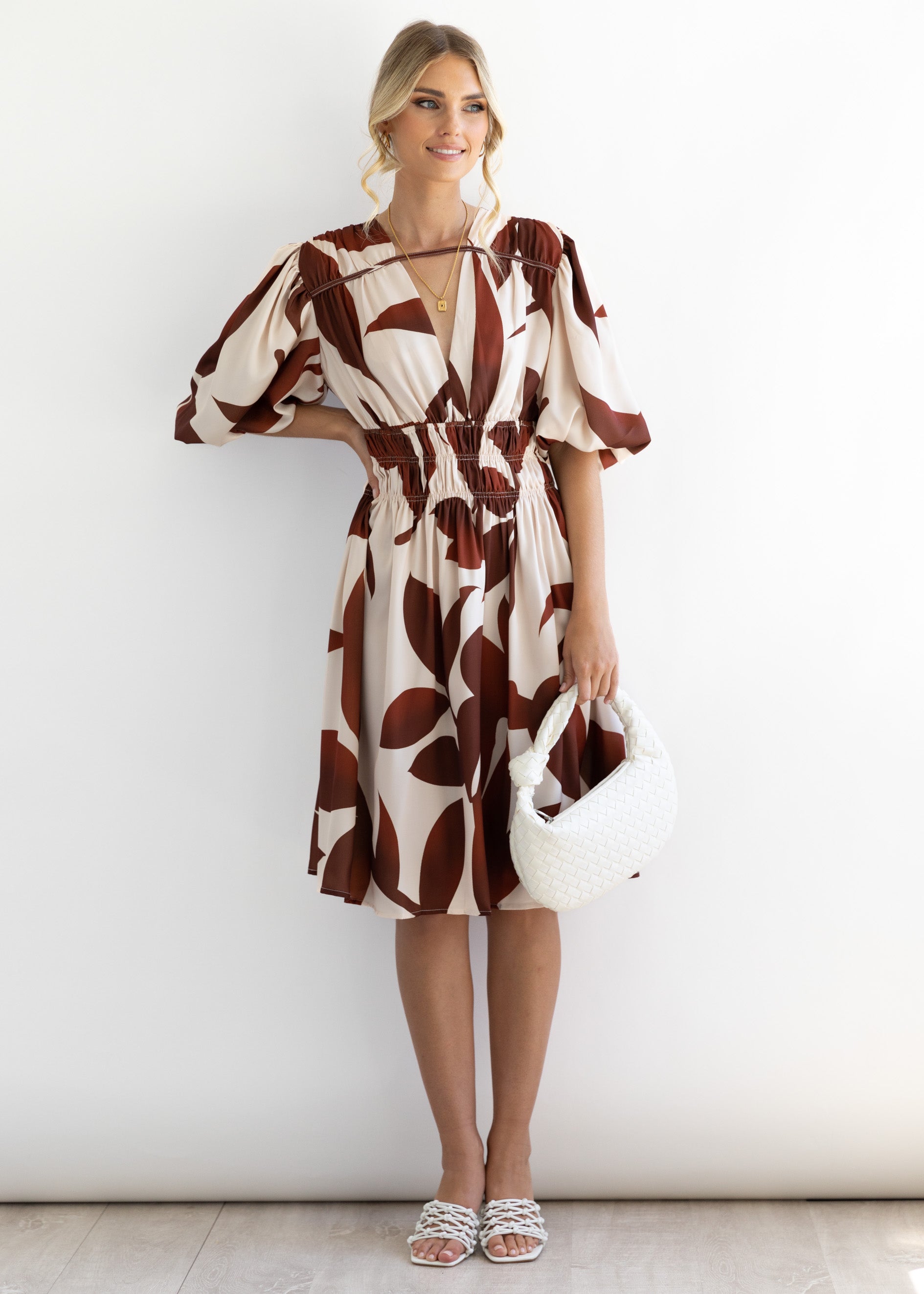 Siena Dress - Chocolate Leaf