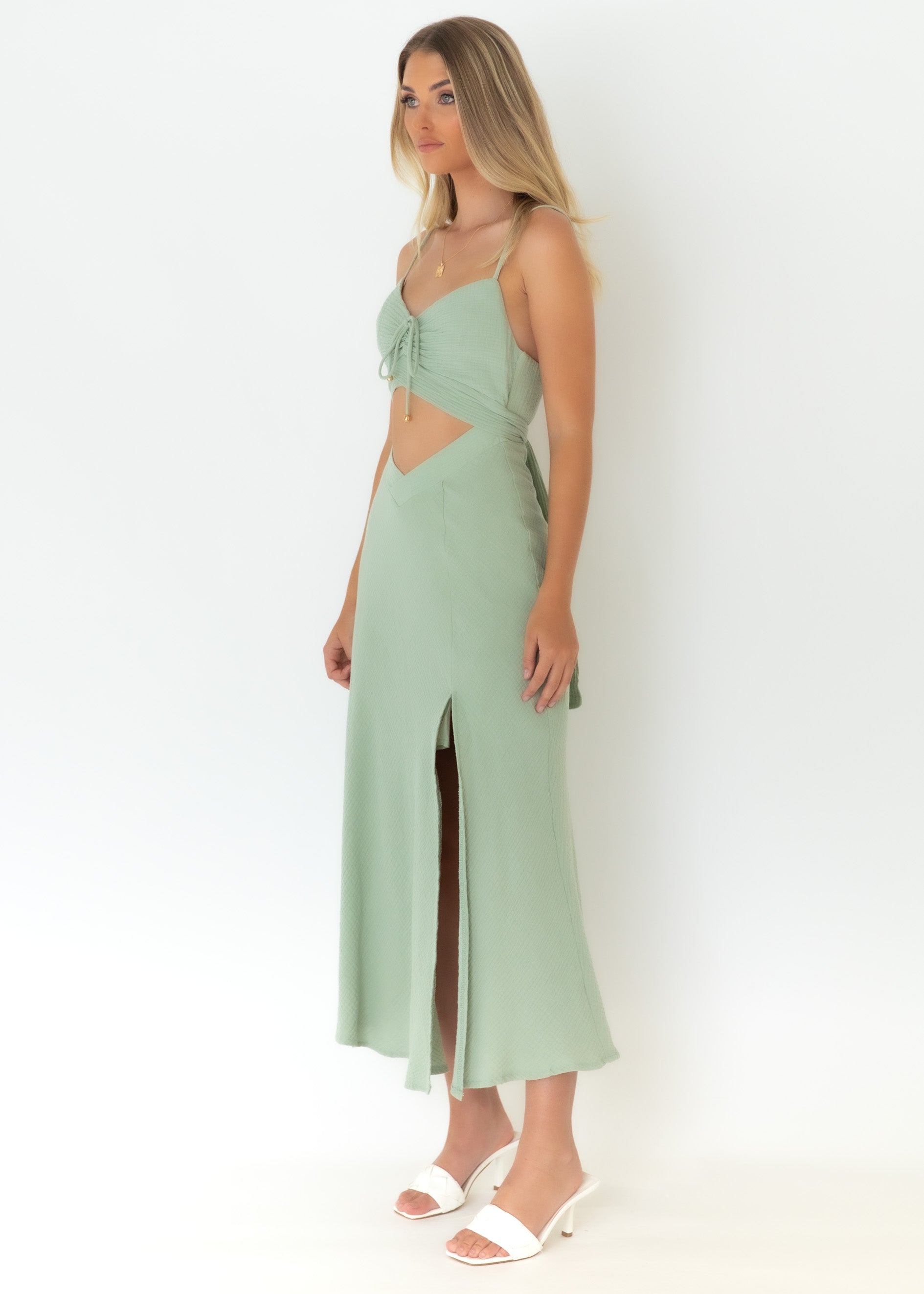 Zachary Midi Dress - Sage