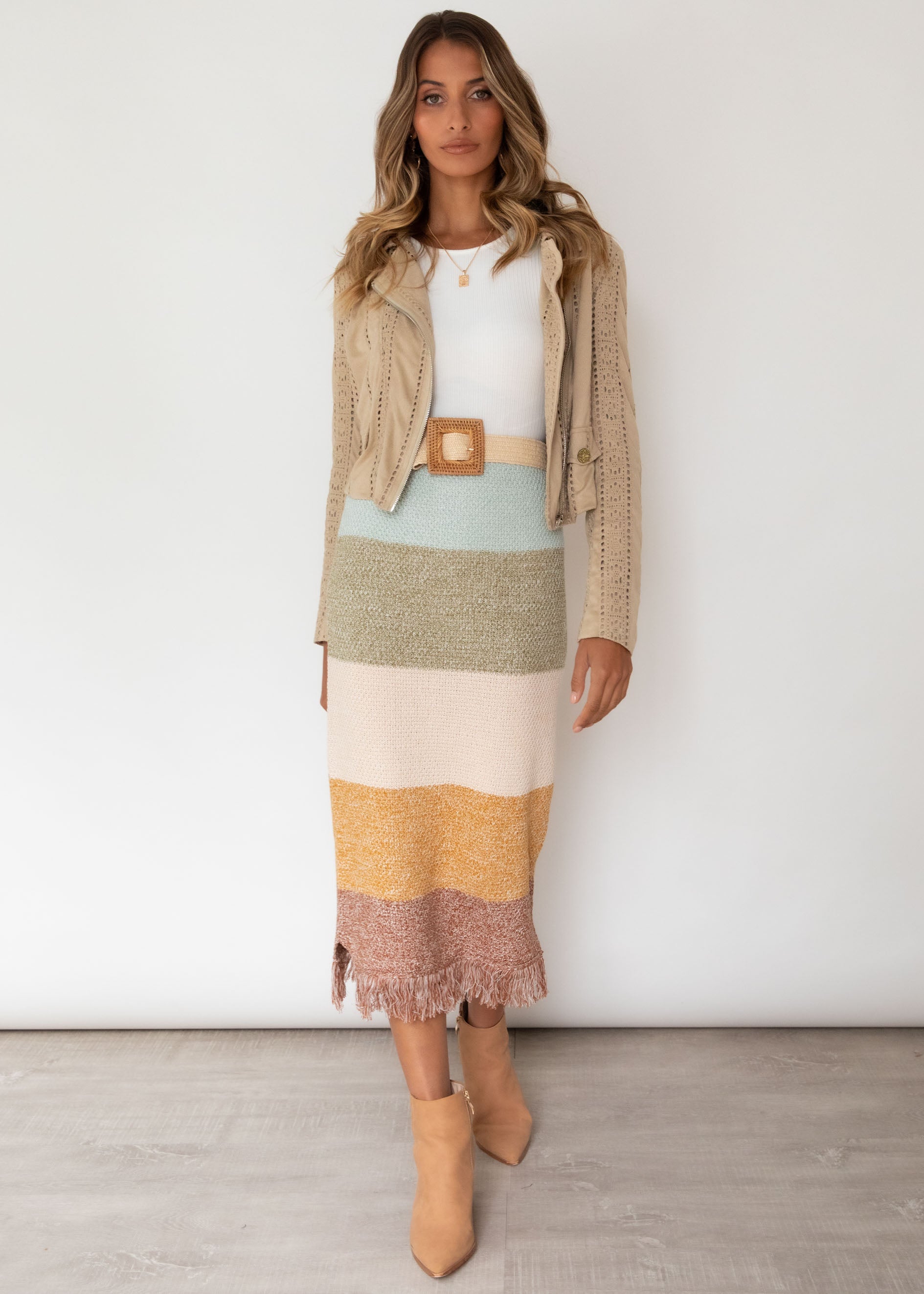 Pampas Knit Maxi Skirt - Autumn