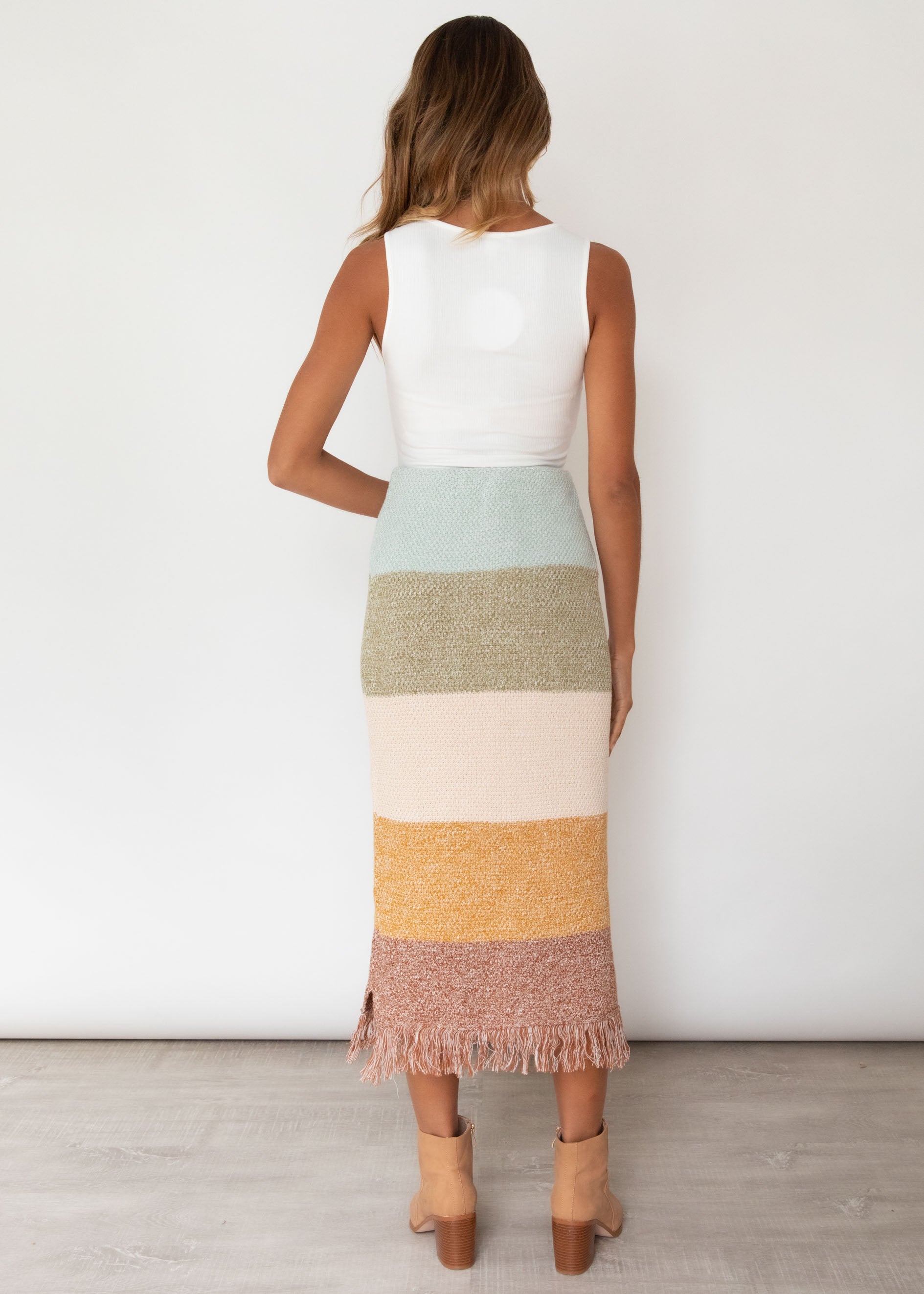 Pampas Knit Maxi Skirt - Autumn