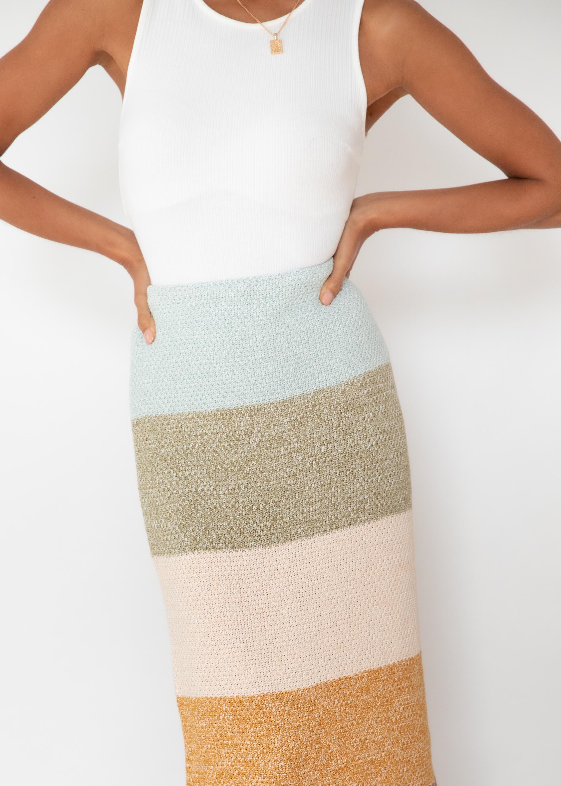 Pampas Knit Maxi Skirt - Autumn