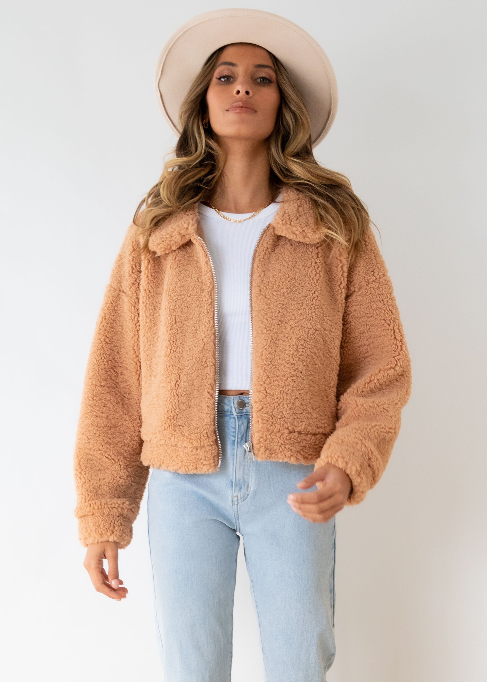 Carey Teddy Jacket - Camel